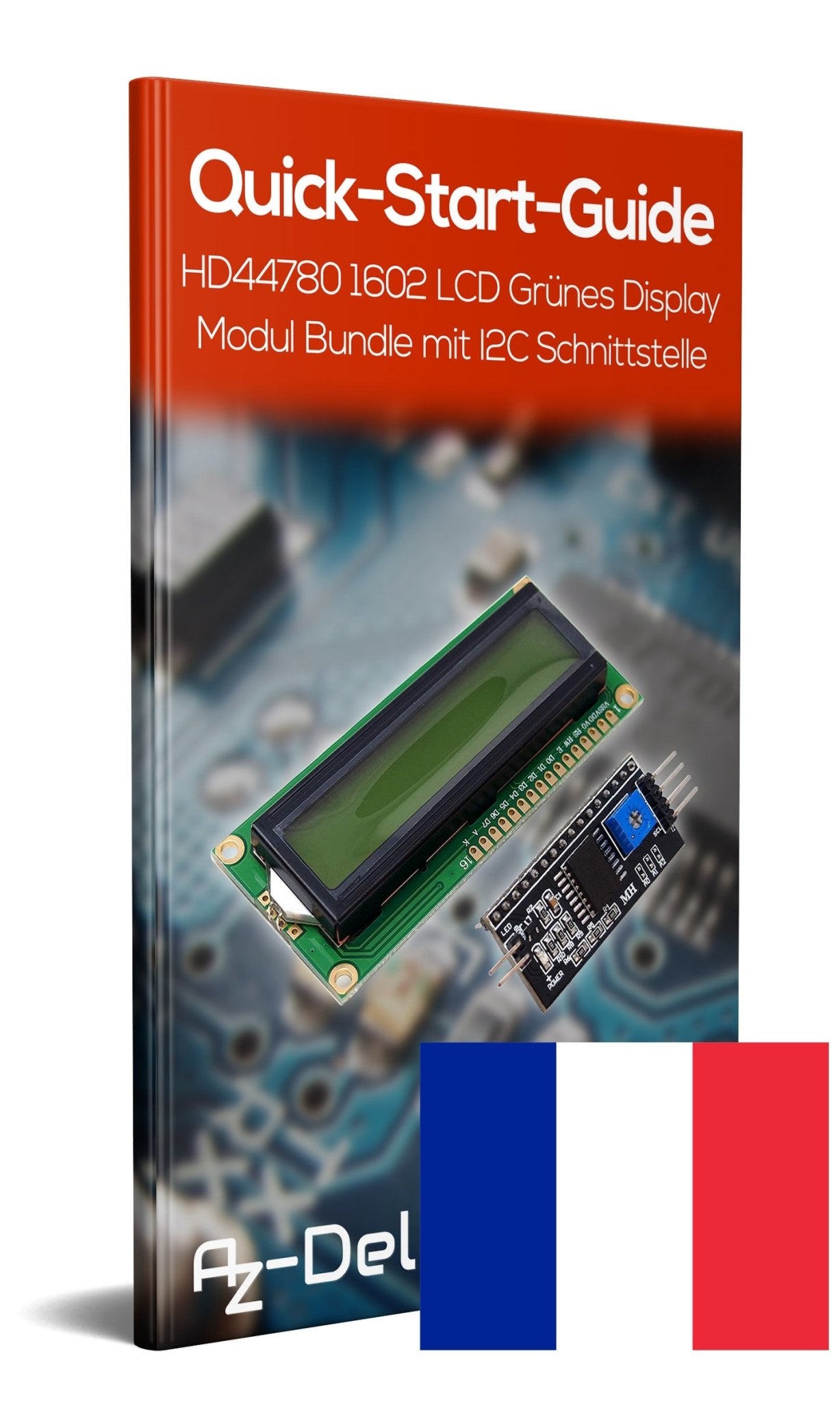 HD44780 1602 LCD Modul Display Bundle mit I2C Schnittstelle 2x16 Zeichen (mit grünem Hintergrund) - AZ-Delivery