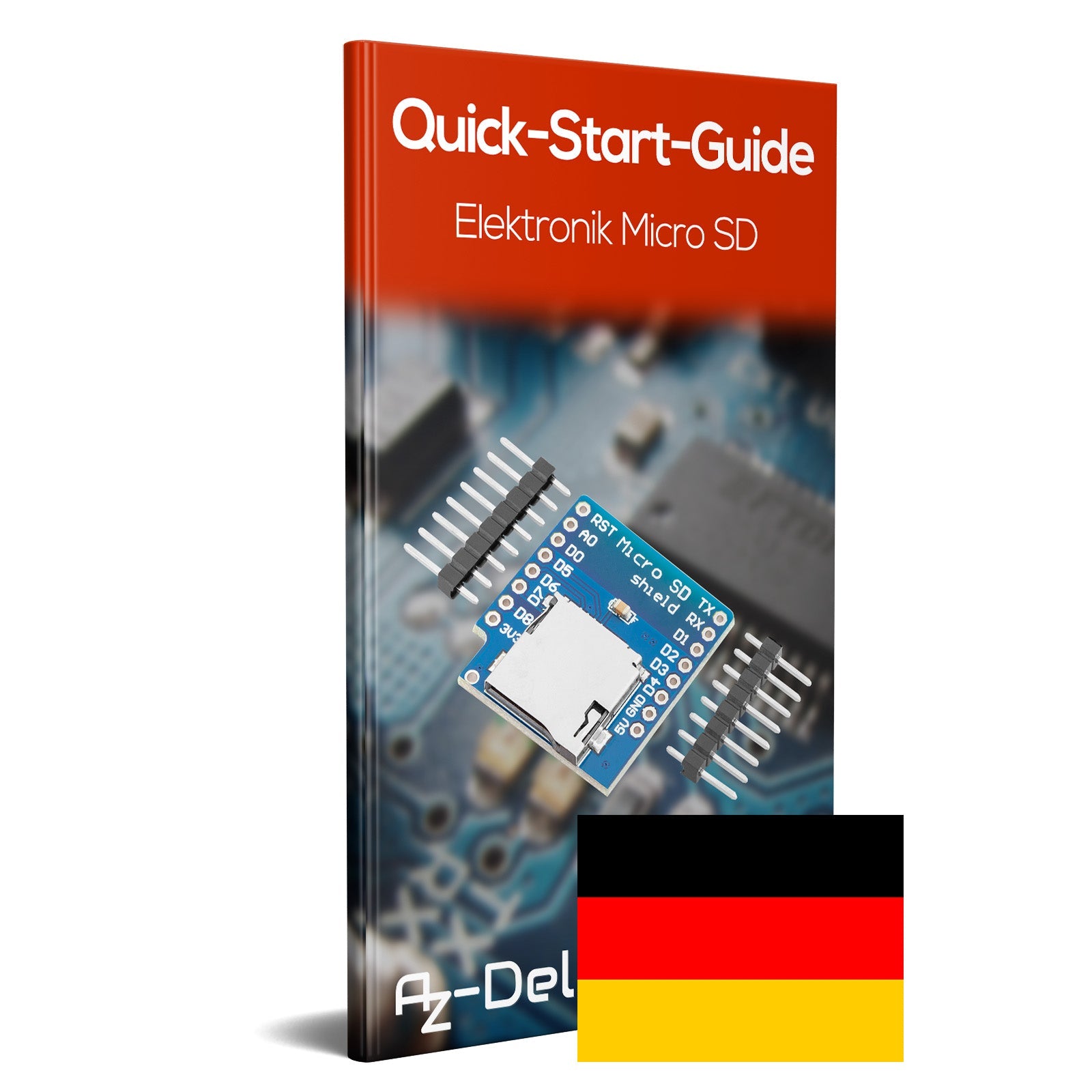 Micro SD Karten D1 Mini Shield Adapter - 8 Pin 3.3V SD Card Lesermodul mit SPI Interface, Kompatibel mit Arduino - AZ-Delivery