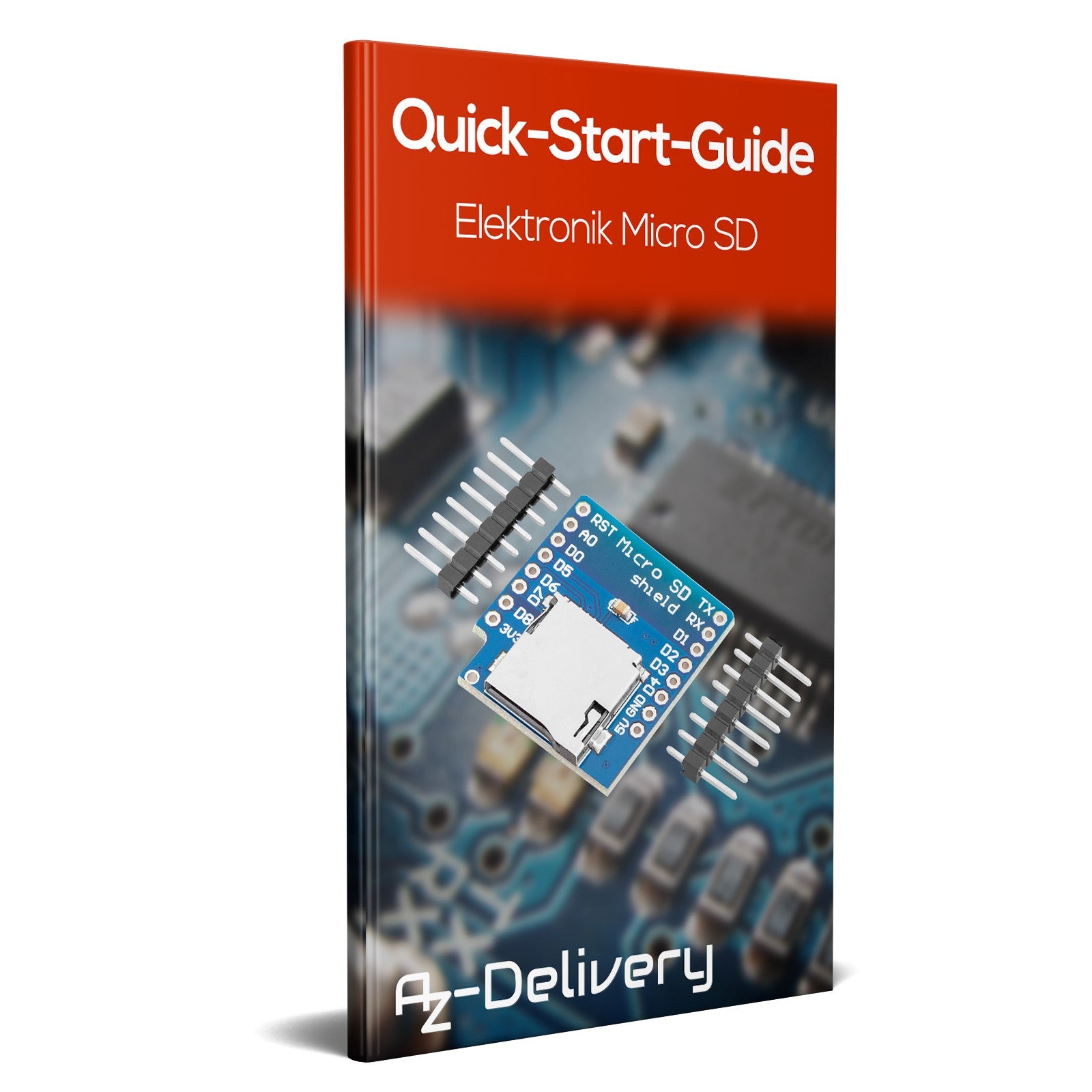 Micro SD Karten D1 Mini Shield Adapter - 8 Pin 3.3V SD Card Lesermodul mit SPI Interface, Kompatibel mit Arduino - AZ-Delivery