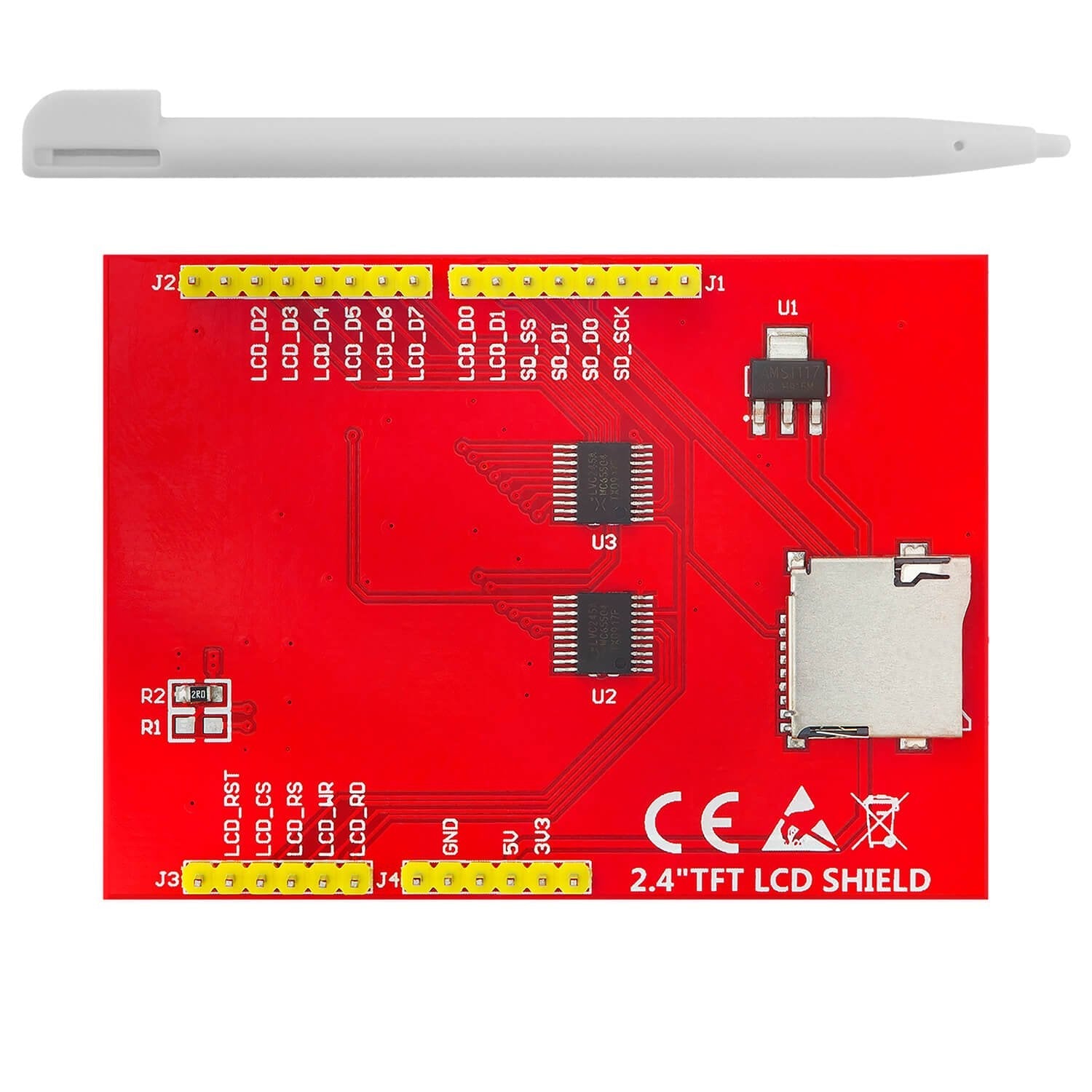 Mikrocontroller AZ-ATmega328-Board mit Touch Display Shield 2,4" TFT LCD - AZ-Delivery