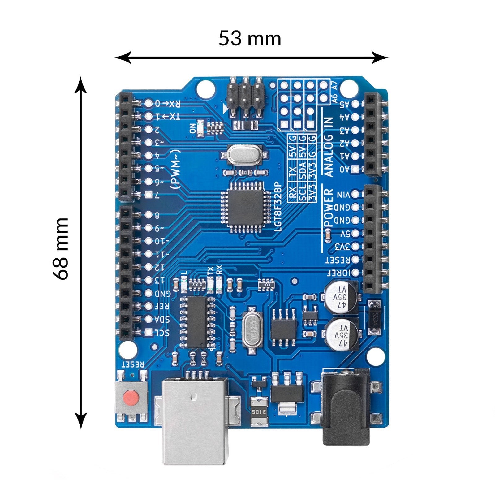 Mikrocontroller Board LGT8F328P mit CH340 kompatibel mit Arduino IDE - AZ-Delivery