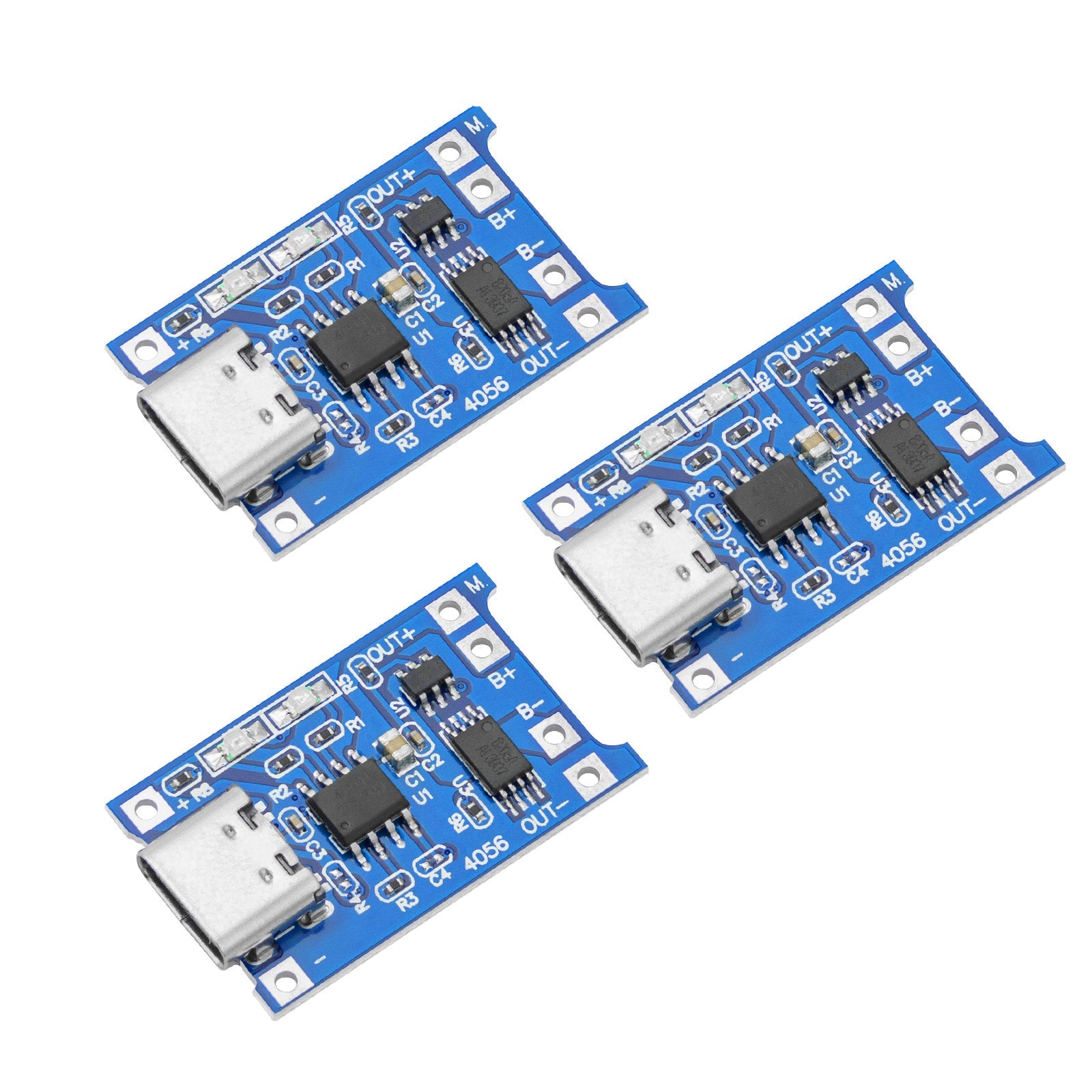 TP4056 Batterieladungsmodul - USB Typ C, Schutzschaltung, LED-Anzeigen - für Ihre Li-Ion oder LiPo Einzelzellenbatterien - AZ-Delivery