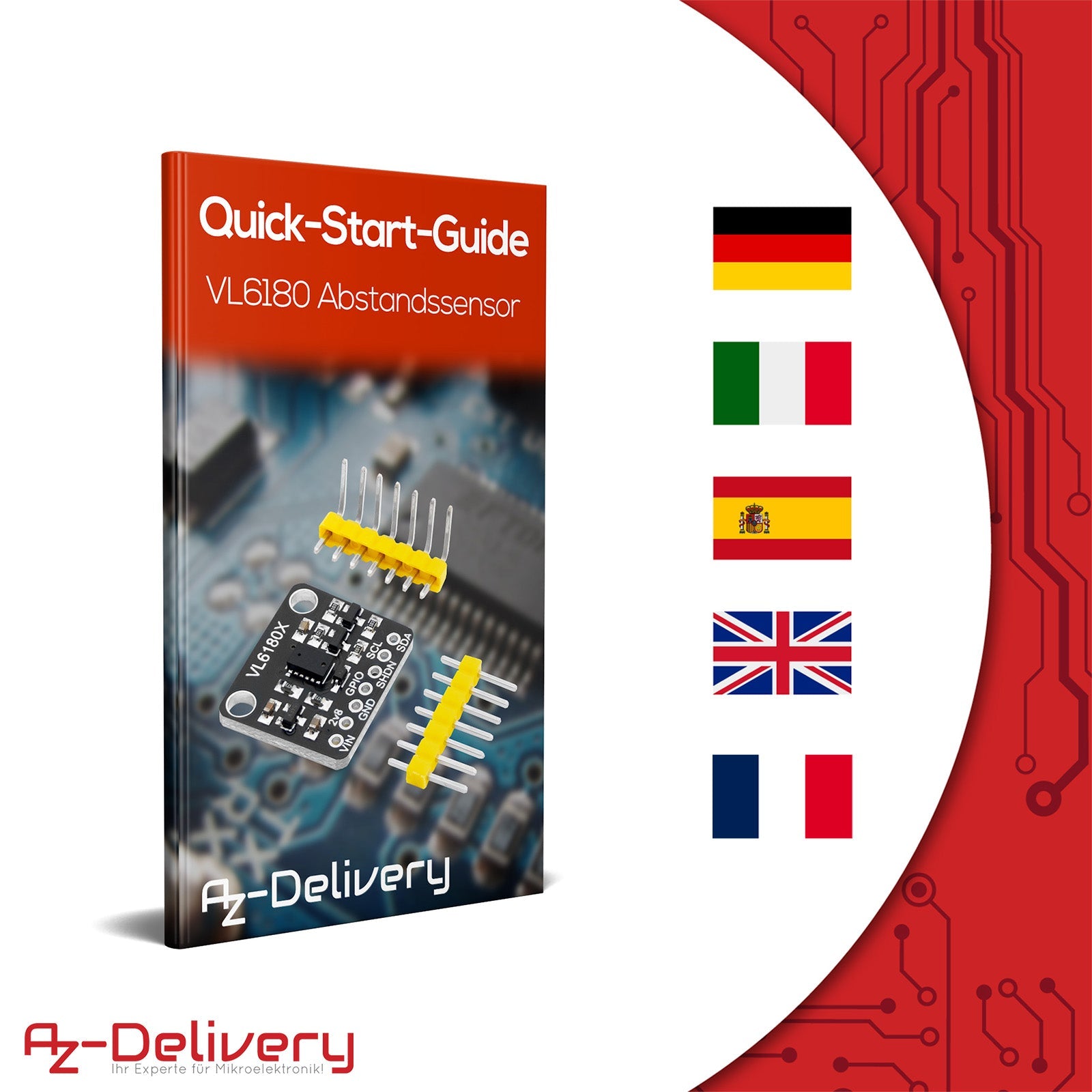 VL6180X ToF Hochpräzisions-Entfernungsmesser Sensormodul mit Proximity-Gesten-Abstandserkennung 3-5V - AZ-Delivery