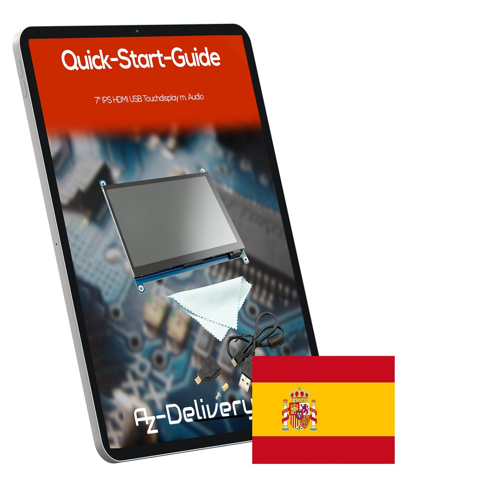 Waveshare 7" IPS HDMI USB Touchdisplay mit Audio - AZ-Delivery