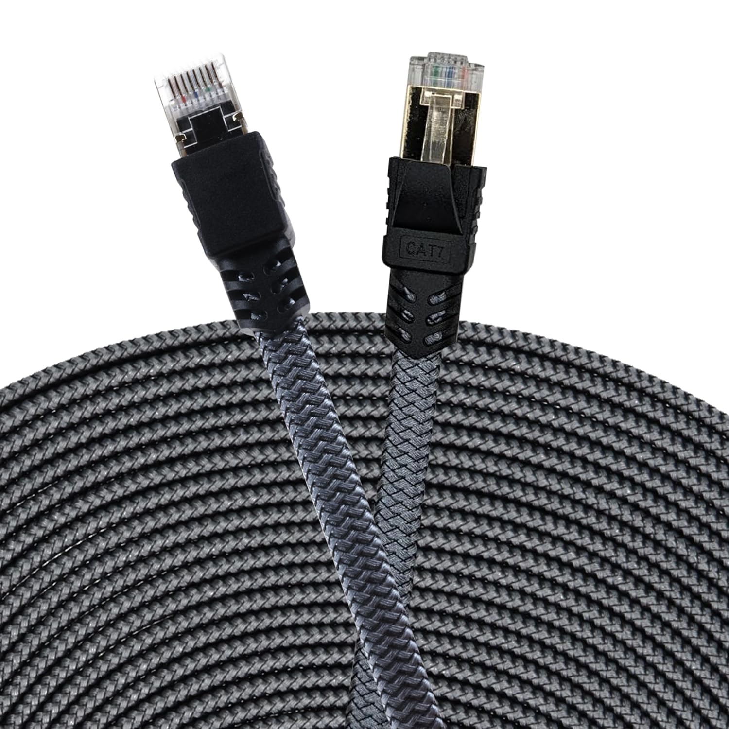 10m CAT7 Netzwerkkabel - Grau/Silber, Gigabit Ethernet LAN Kabel - 10000 Mbit/s - Highspeed Patchkabel Cat.7 Rohkabel S/FTP PIMF Schirmung - AZ - Delivery