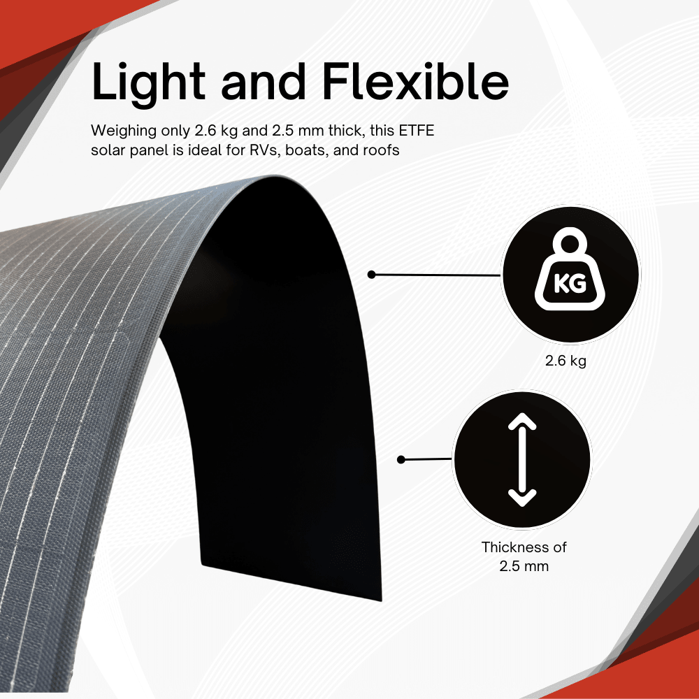 130W ETFE Flexibles Solarpanel – Monokristallines Solarmodul, Leicht & Robust, PV - Modul mit MC4 - Stecker, Ideal für Wohnmobil, Boot, Dach, Balkon, Camping & Netzunabhängige Anwendungen - AZ - Delivery