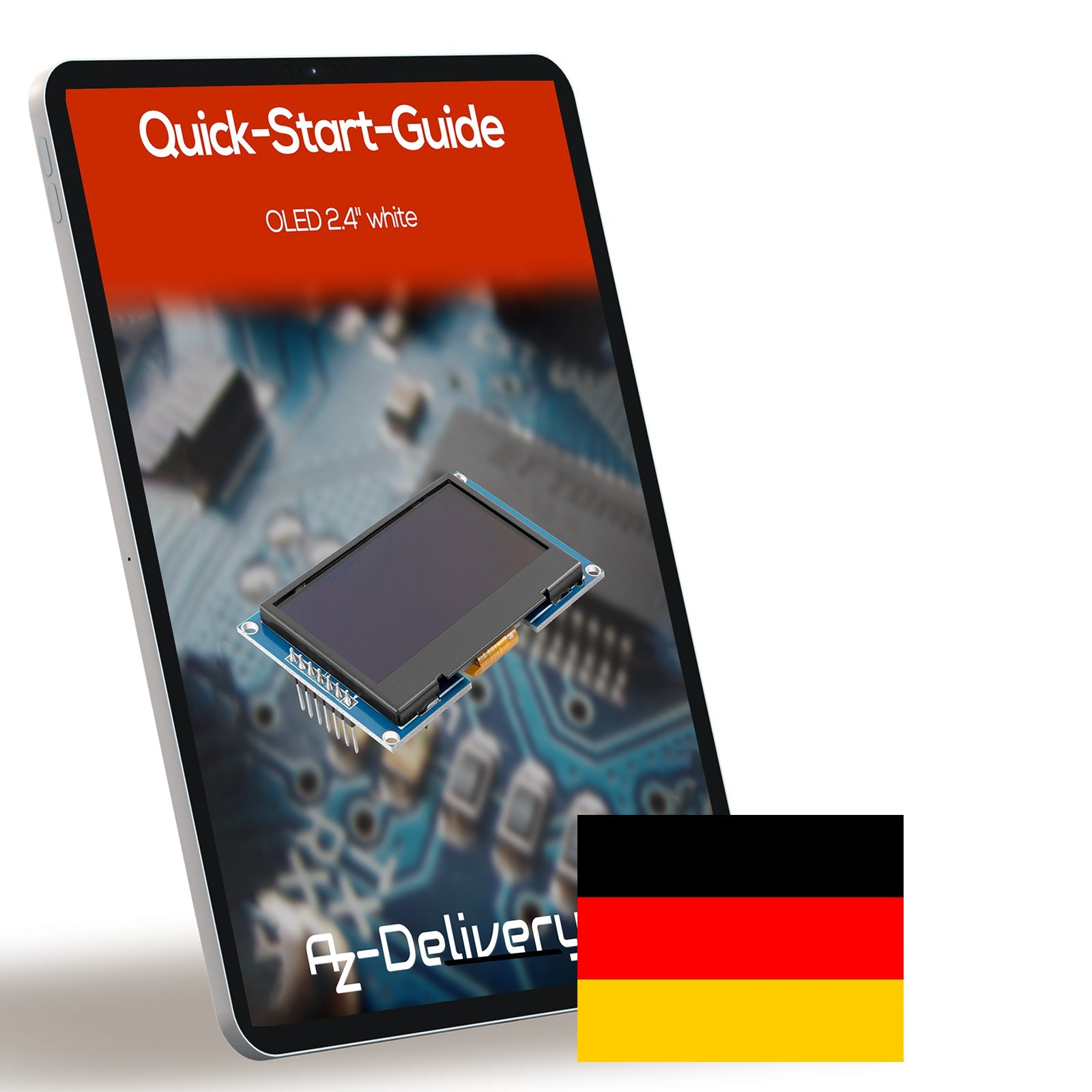 2,42" 128X64 - OLED - Anzeigemodul SPI - 2.42 Zoll OLED Bildschirm kompatibel mit Arduino UNO R3 - Weiße Schrift OLED - AZ - Delivery