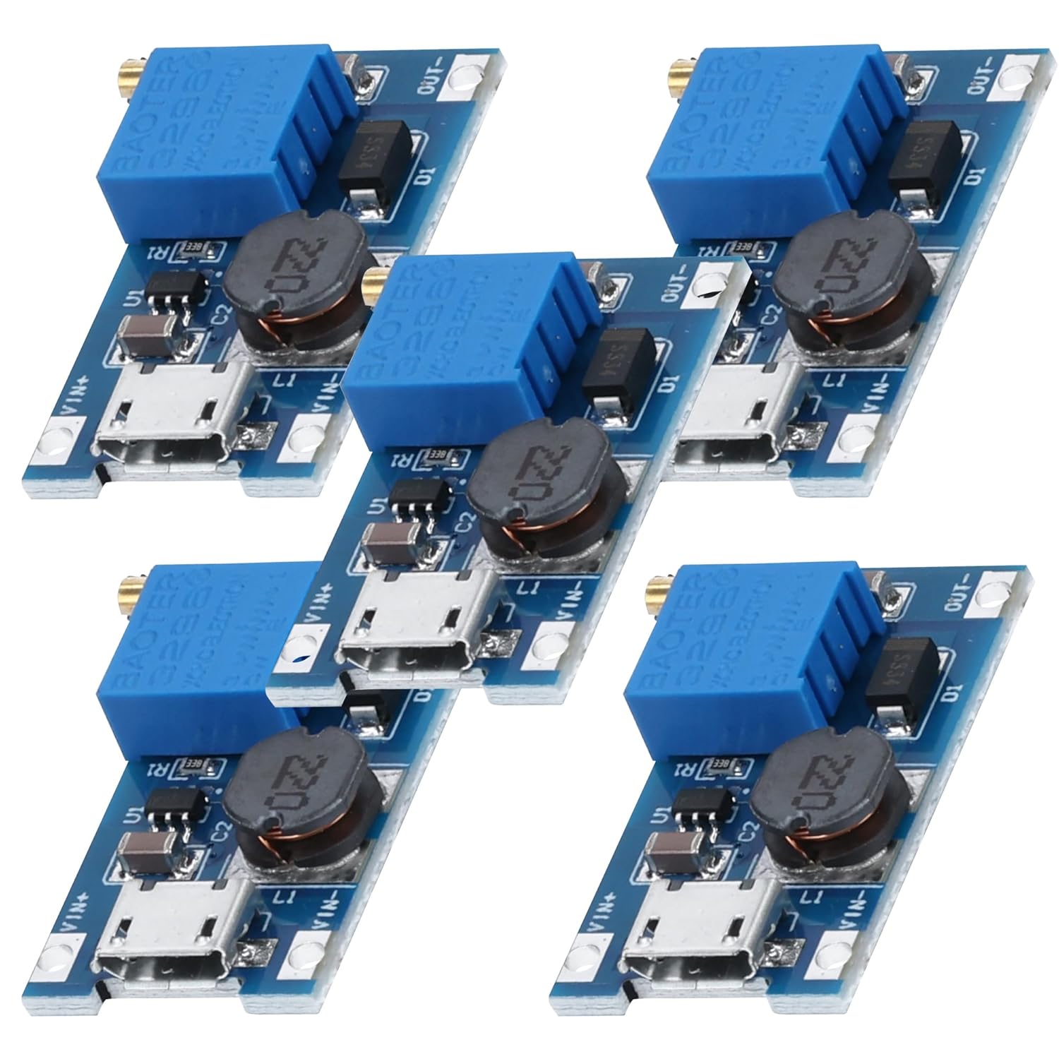 2A DC - DC Boost Step - Up Wandler, MicroUSB – Universeller Spannungsregler, 2V - 24V zu 5V - 28V, für MT3608 - AZ - Delivery