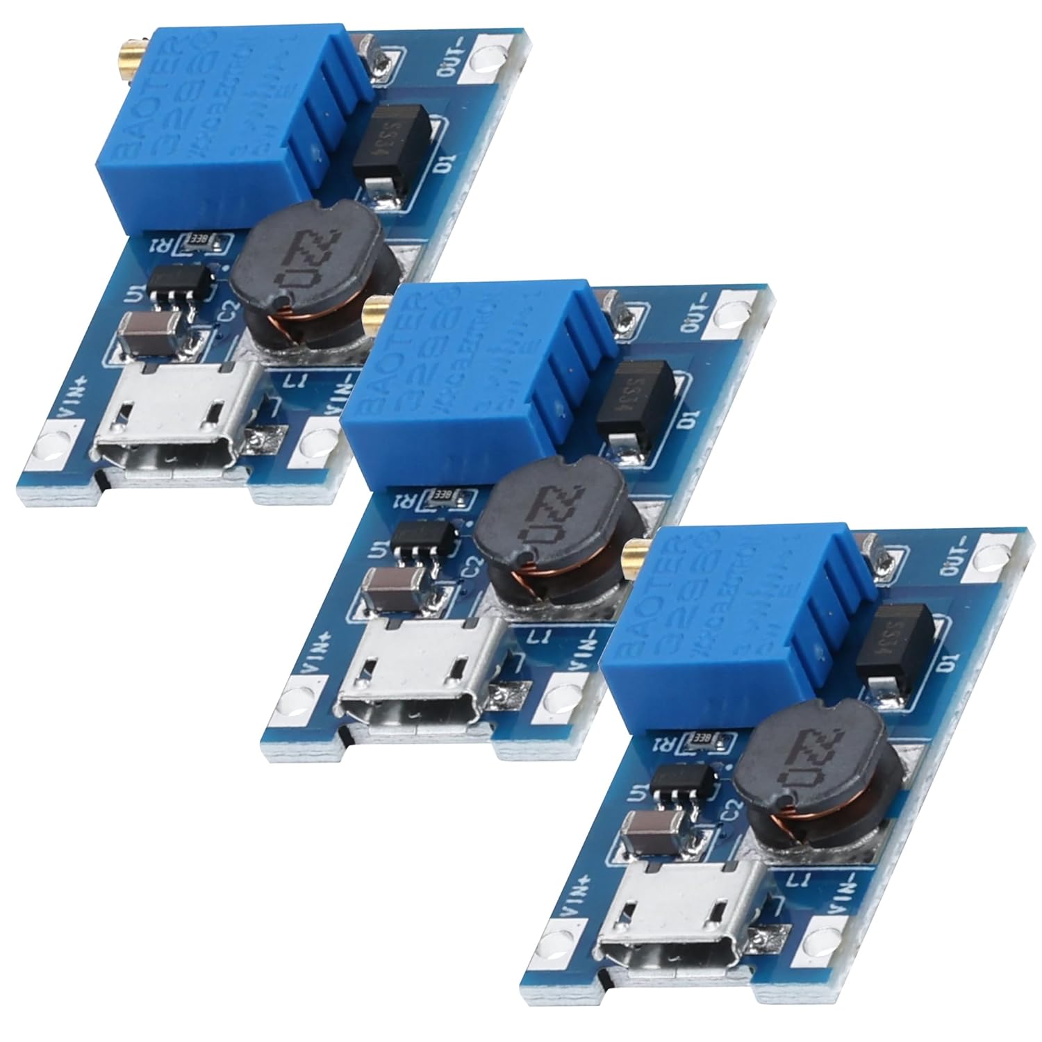 2A DC - DC Boost Step - Up Wandler, MicroUSB – Universeller Spannungsregler, 2V - 24V zu 5V - 28V, für MT3608 - AZ - Delivery
