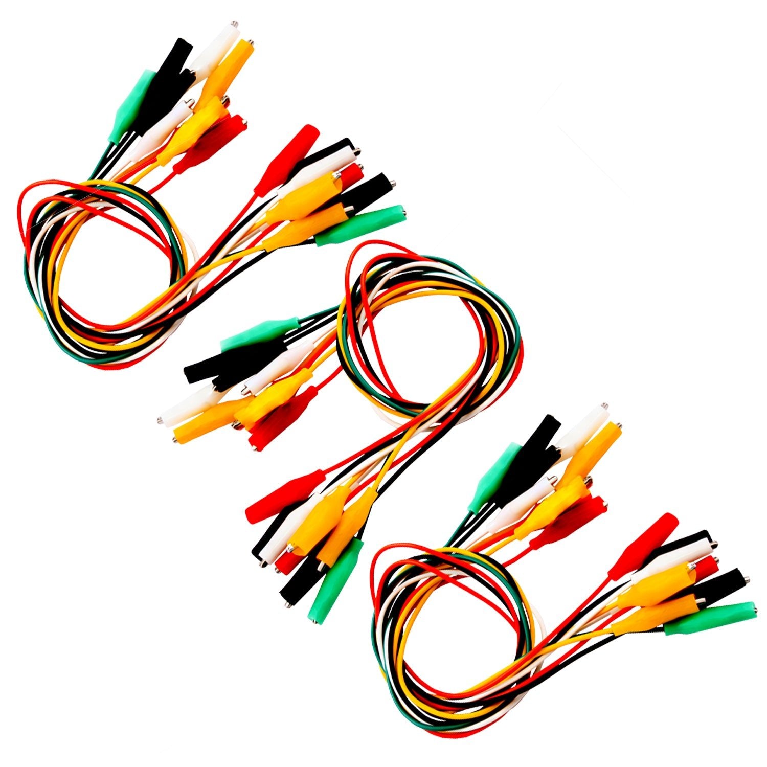 30er Set Krokodilklemmen: Elektro Klemmen für Arduino Kit, Breadboard & Multimeter, 12V, Ideal für Experimente (50cm) - AZ - Delivery