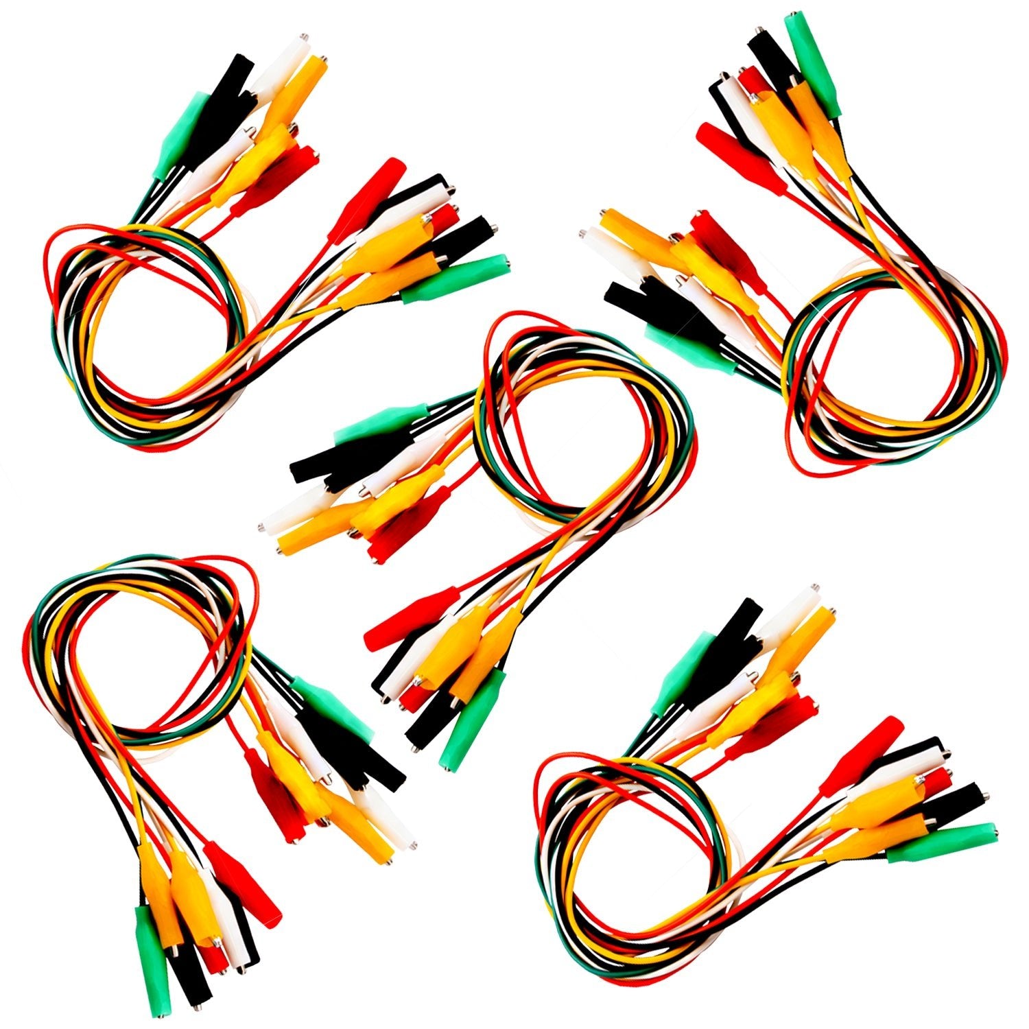 30er Set Krokodilklemmen: Elektro Klemmen für Arduino Kit, Breadboard & Multimeter, 12V, Ideal für Experimente (50cm) - AZ - Delivery