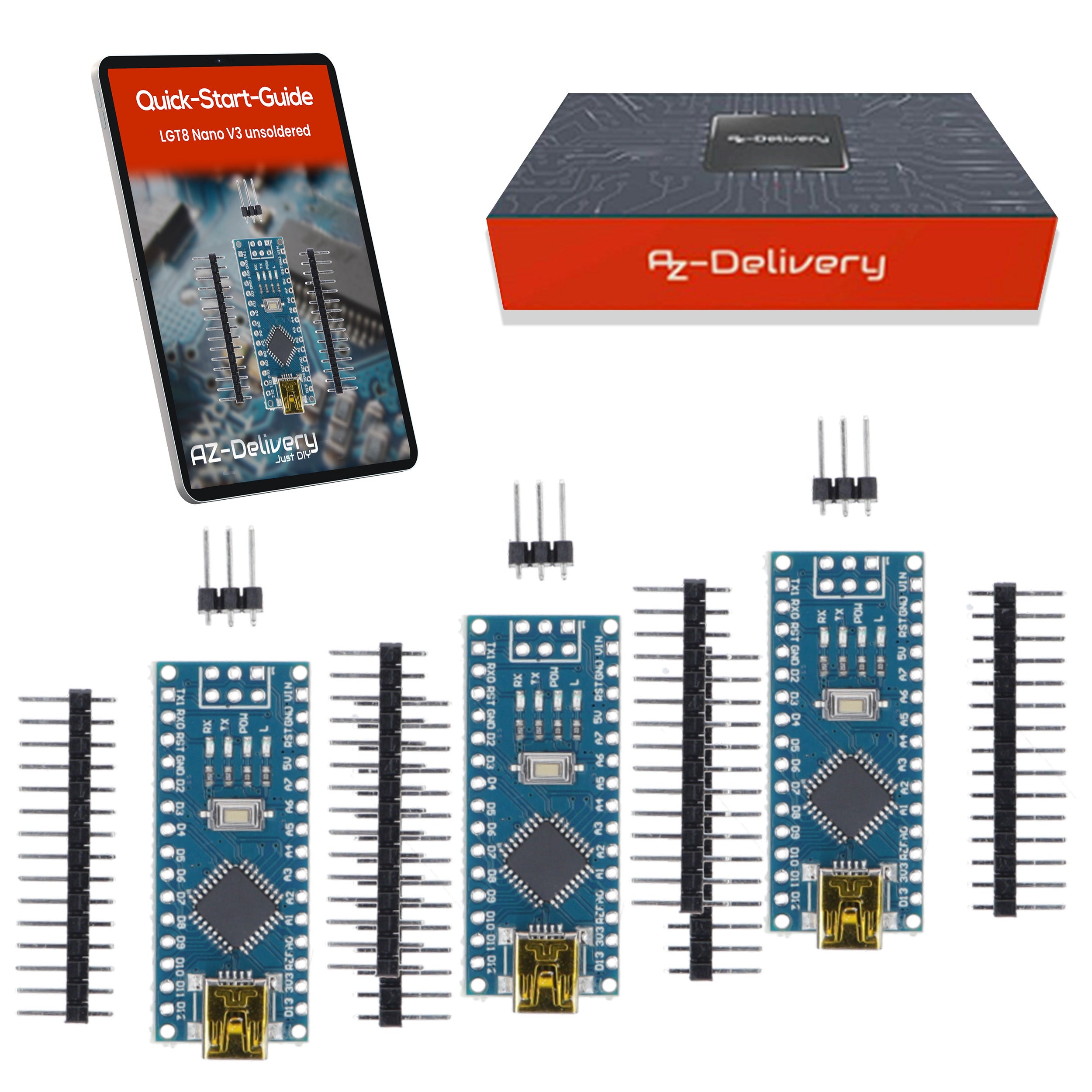 LGT8 Nano V3 - Scheda microcontrollore con LGT8F328P e CH340, compatibile con Arduino Nano, frequenza di clock 32 MHz