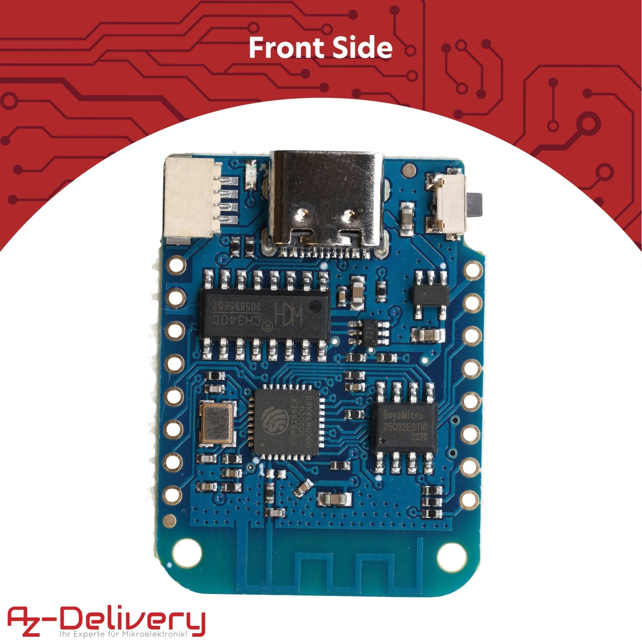 D1 Mini V4 NodeMCU ESP8266EX WLAN Modul mit USB - C Anschluss kompatibel mit Arduino - AZ - Delivery