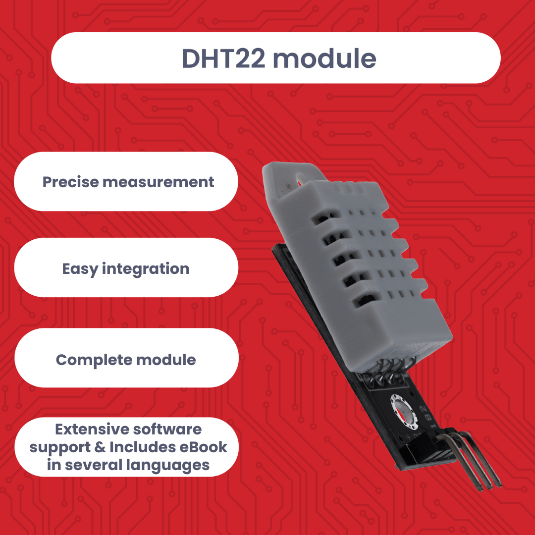 DHT22 Temperatur - und Luftfeuchtigkeitssensor Modul mit Digitalausgang – kompatibel mit Arduino, Raspberry Pi, ESP32, – präziser Feuchtesensor 0–99%, - 40–125°C - AZ - Delivery