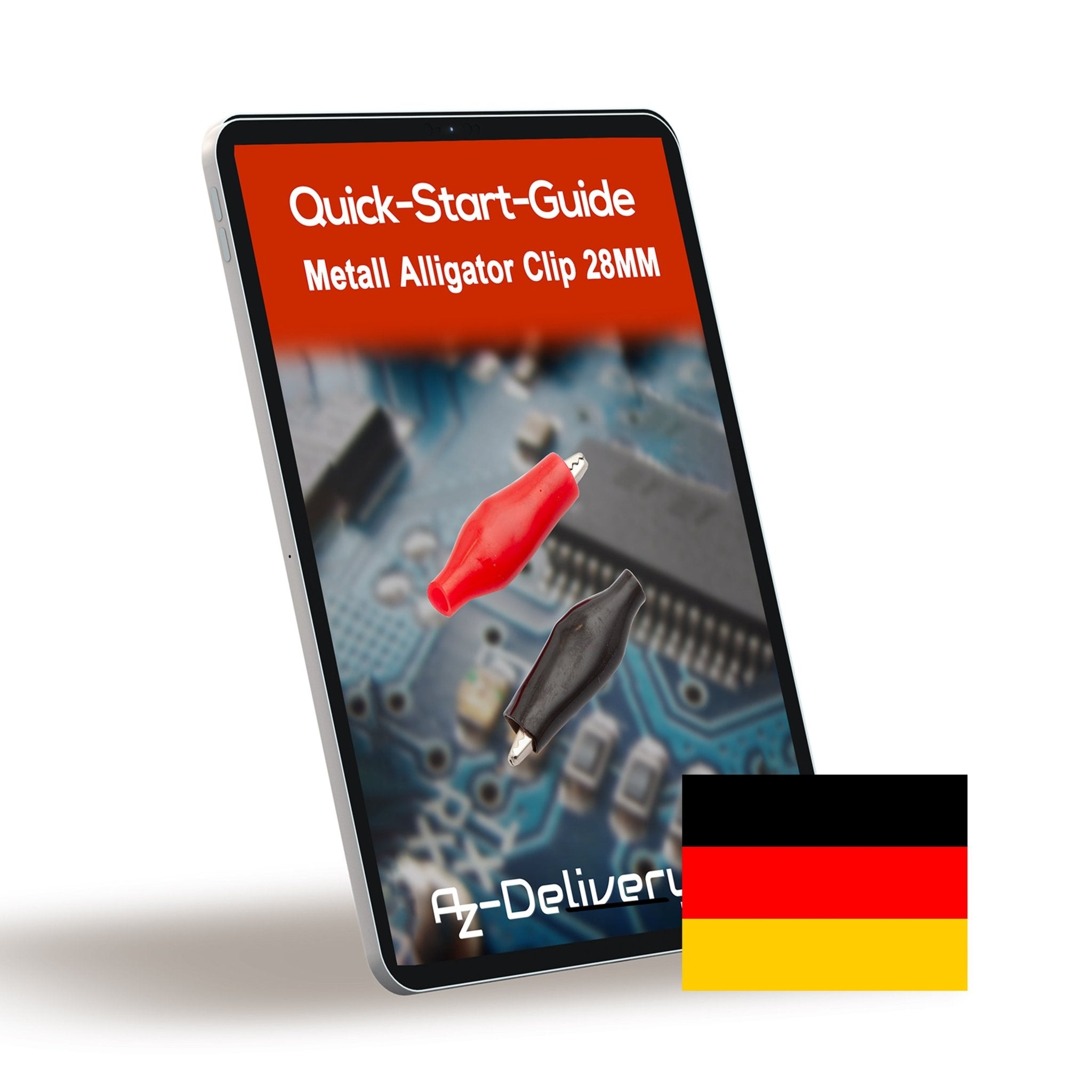 Krokodilklemmen 28mm Elektroklemme mit Schutzisolierung in Rot und Schwarz - AZ - Delivery