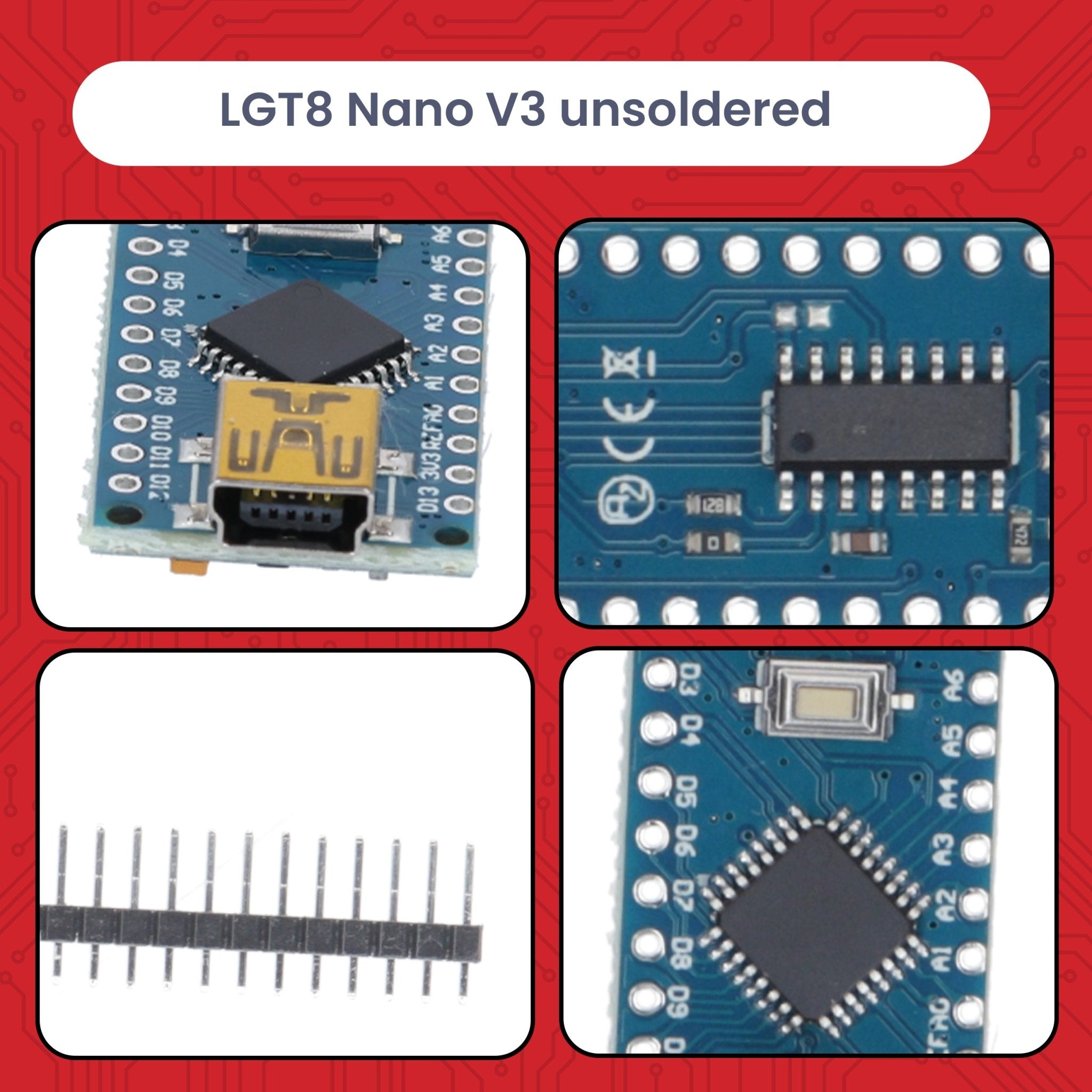 LGT8 Nano V3 - Mikrocontroller Board mit LGT8F328P und CH340, kompatibel mit Arduino Nano, 32 MHz Taktfrequenz - AZ - Delivery