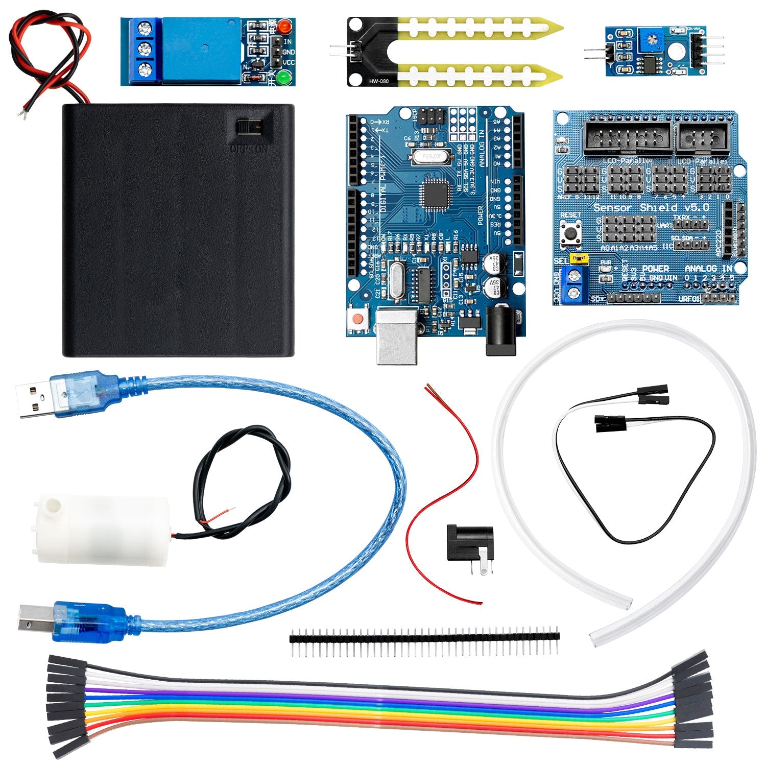 Kit per l'irrigazione delle piante con sensore di rilevamento dell'umidità del suolo - Modulo per l'irrigazione automatica Kit fai da te Pompa dell'acqua automatica