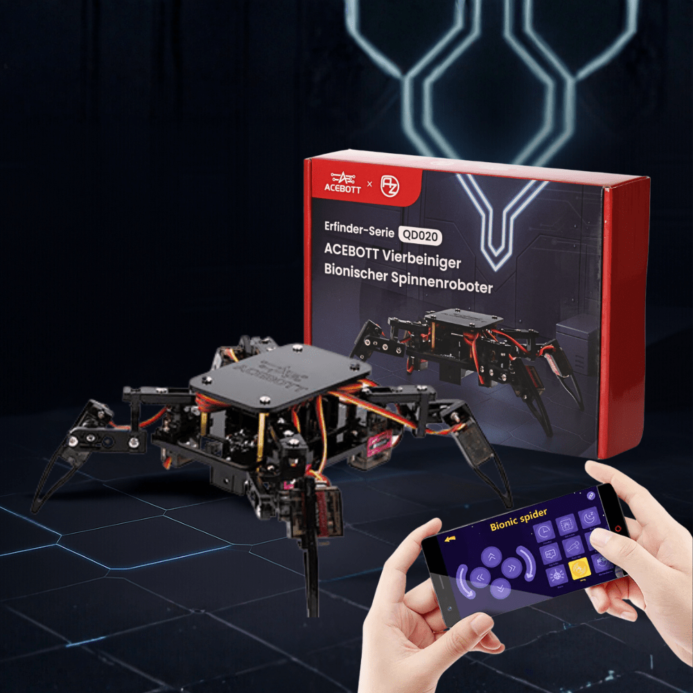 Quadruped Bionic Spider Robot Kit mit ESP8266 - Controller - Board | Unterstützt Arduino und ACECode Programmierung - AZ - Delivery