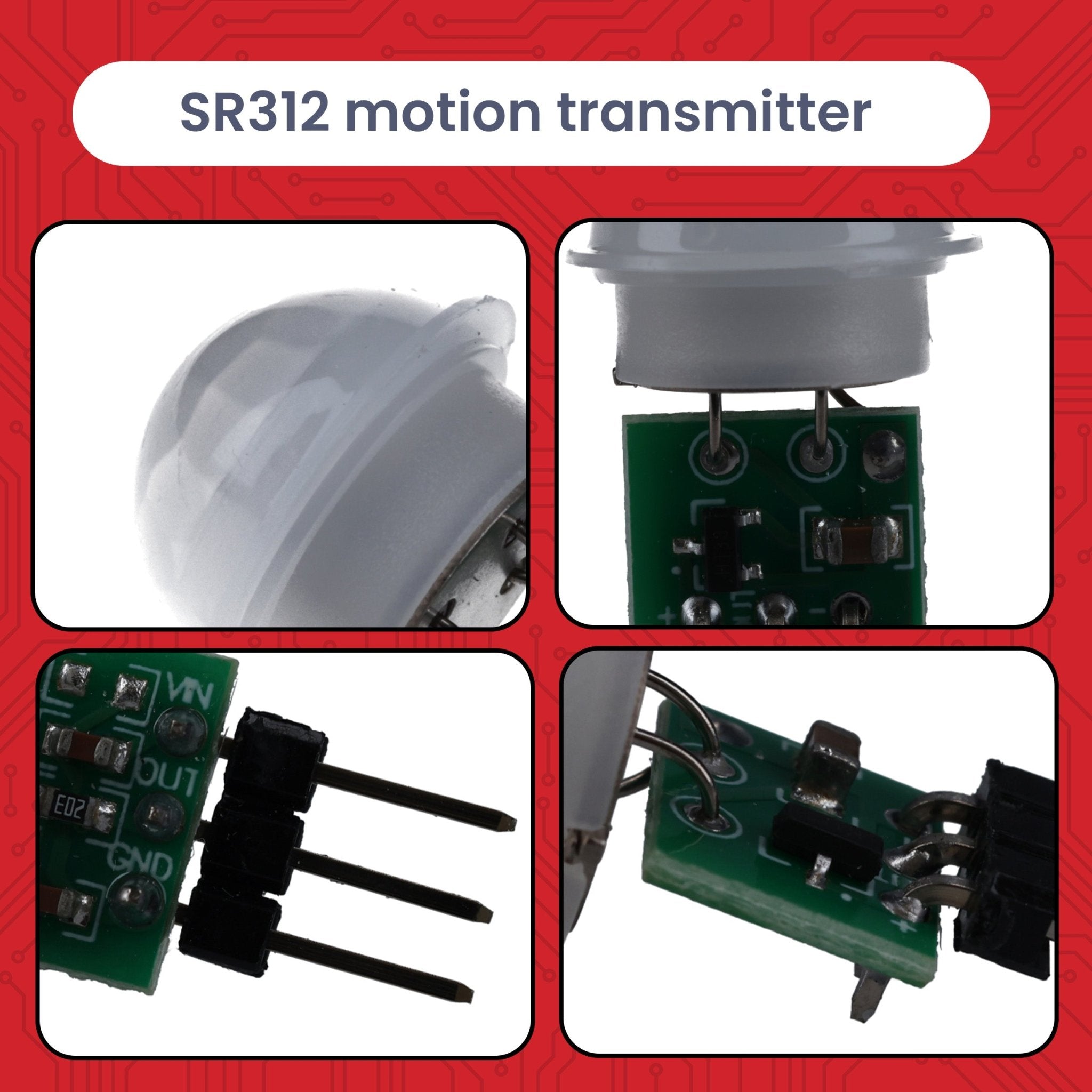 SR312 Mini PIR Bewegungssensor 12V – Infrarot IR Sensor Modul für Arduino, 2,7–12V, 100° Erfassung, 5m Reichweite, kompakter Bewegungsmelder, HC - SR501 Alternative - AZ - Delivery