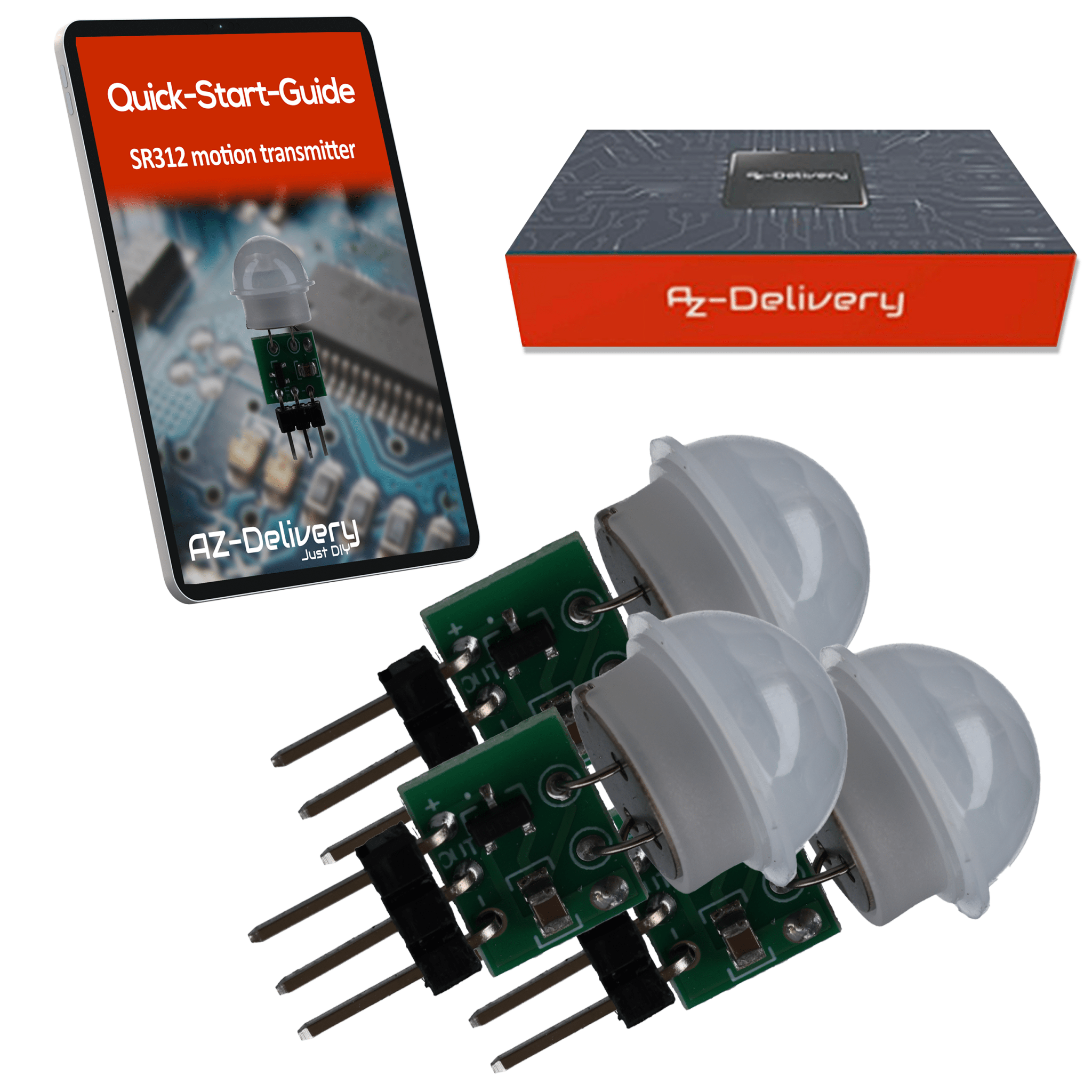 SR312 Mini PIR Bewegungssensor 12V – Infrarot IR Sensor Modul für Arduino, 2,7–12V, 100° Erfassung, 5m Reichweite, kompakter Bewegungsmelder, HC - SR501 Alternative - AZ - Delivery