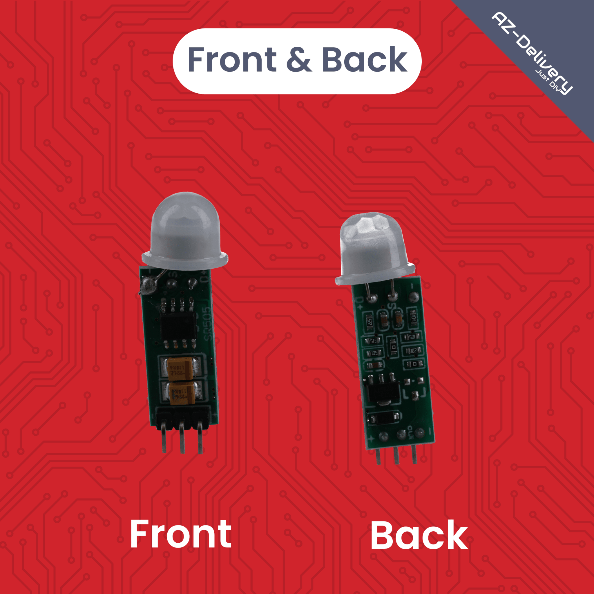 SR505 Mini PIR Bewegungssensor 4,5–20V – Infrarot IR Sensor Modul für Arduino, 100° Erfassung, 4m Reichweite, kompakter Bewegungsmelder, HC - SR501 Alternative - AZ - Delivery