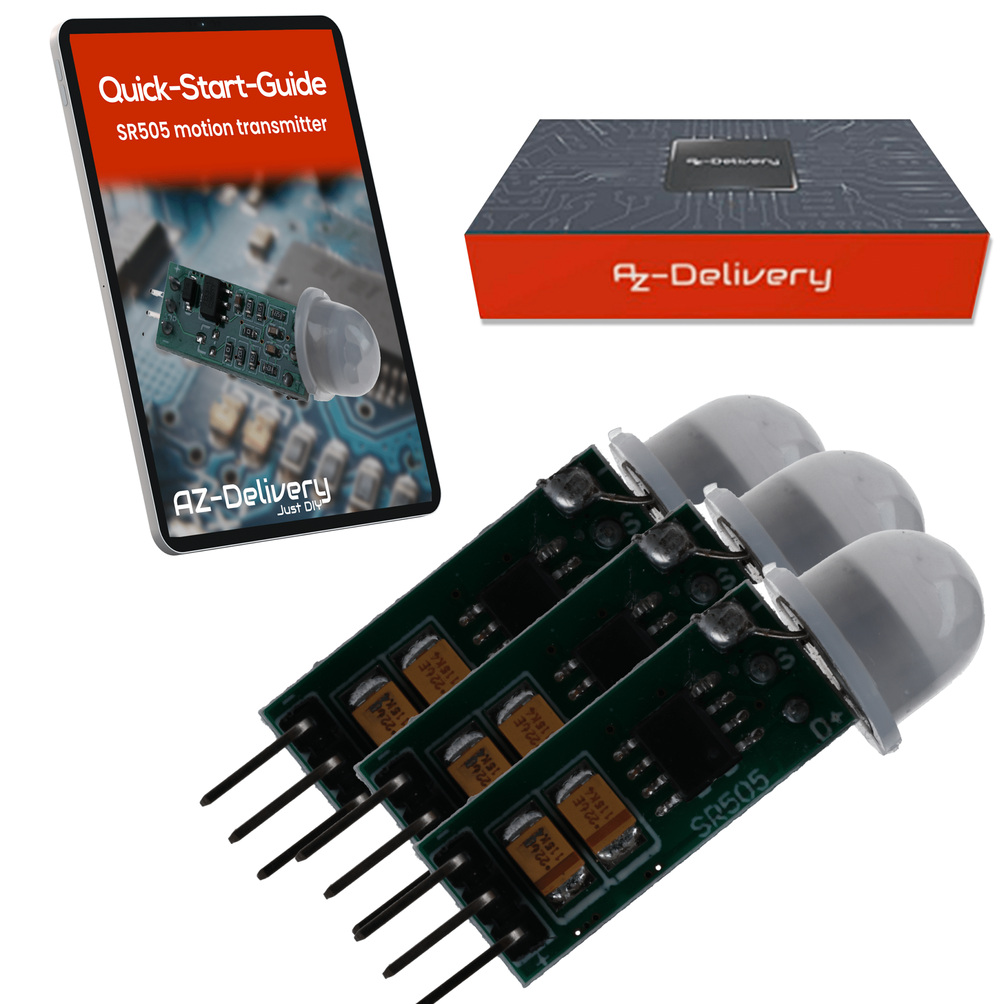 SR505 Mini PIR Bewegungssensor 4,5–20V – Infrarot IR Sensor Modul für Arduino, 100° Erfassung, 4m Reichweite, kompakter Bewegungsmelder, HC - SR501 Alternative - AZ - Delivery