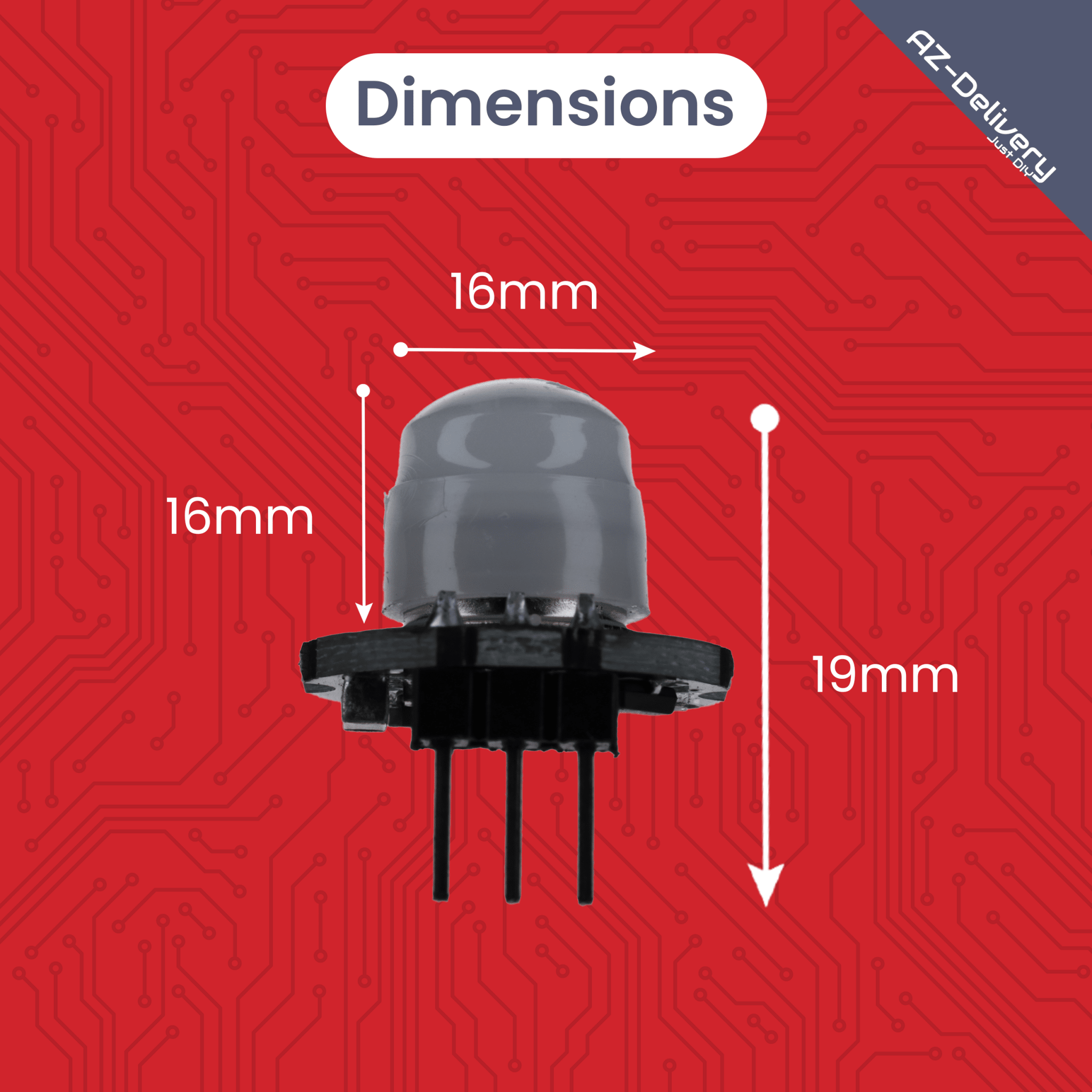 SR602 Mini PIR Bewegungssensor 3,3–15V – Infrarot IR Sensor Modul für Arduino, 100° Erfassung, 5m Reichweite, Mini Bewegungssensor für Raspberry Pi, HC - SR501 Alternative - AZ - Delivery