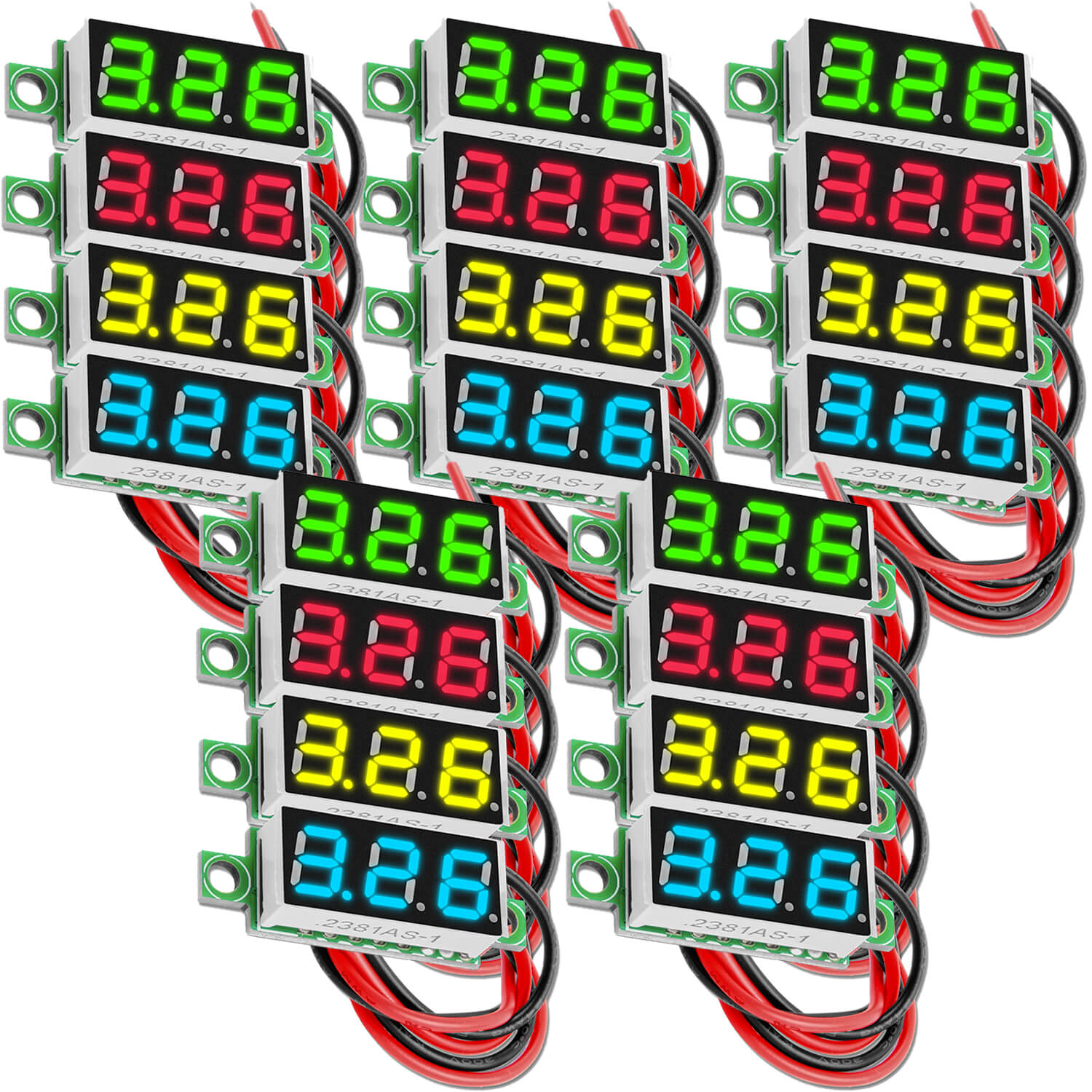 0,28 Zoll Mini Digital Voltmeter Spannungsmesser mit 7-Segment Anzeige 2,5V - 30V