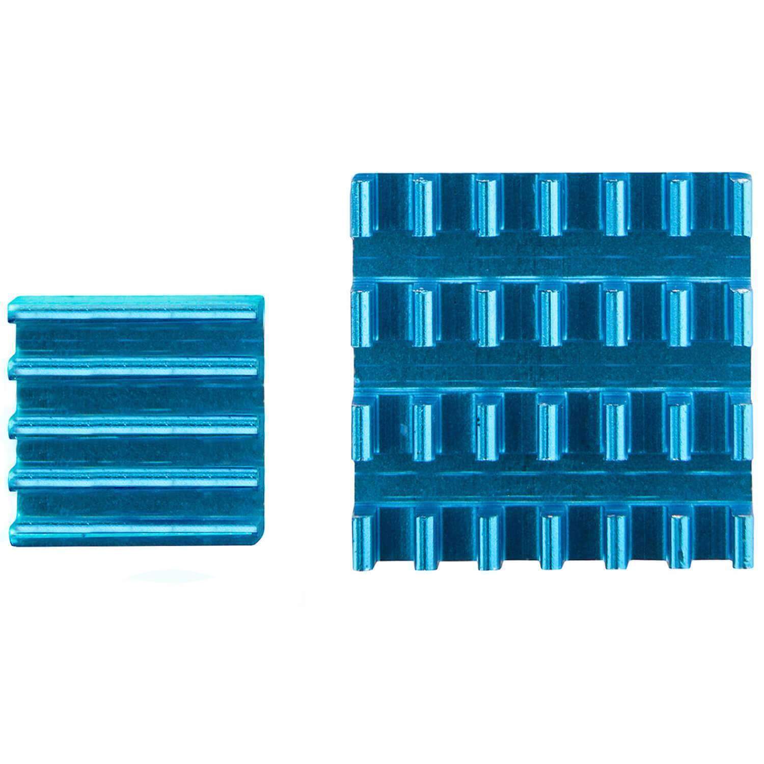 2er Set blaue Alu Kühlkörper passiv für Raspberry Pi 3 mit wärmeleitender Spezialklebefolie RaspberryPi Zubehör AZ-Delivery 