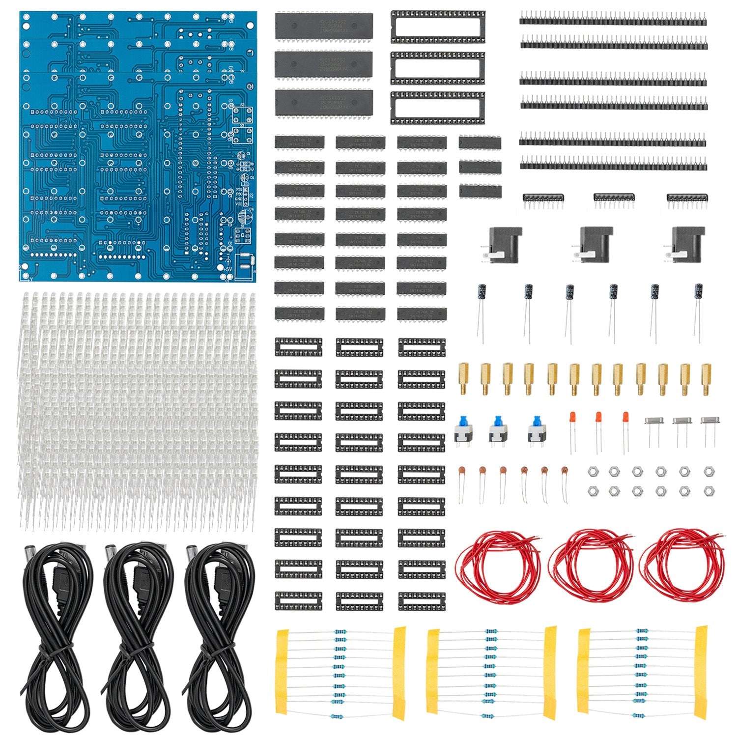 3D LED CUBE 8X8X8 CUBE KIT LICHT MATRIX VOOR ELEKTRONICA LABORATORY PROJECTEN Programmeerbare leerset voor kinderen en adolescenten (3D16mini multi-kit) inclusief eBook