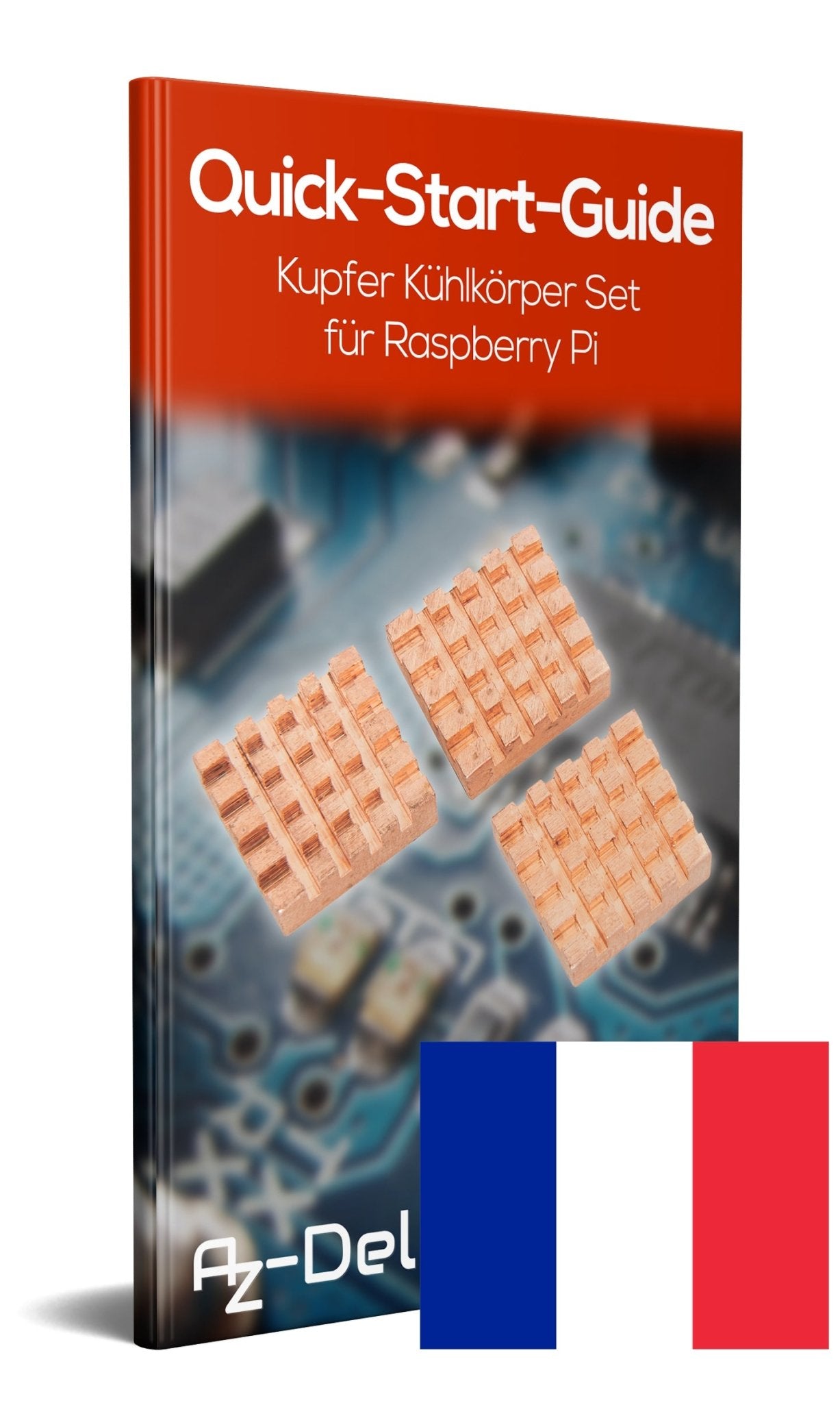 Set van 3 koperen koellichamen voor Raspberry Pi