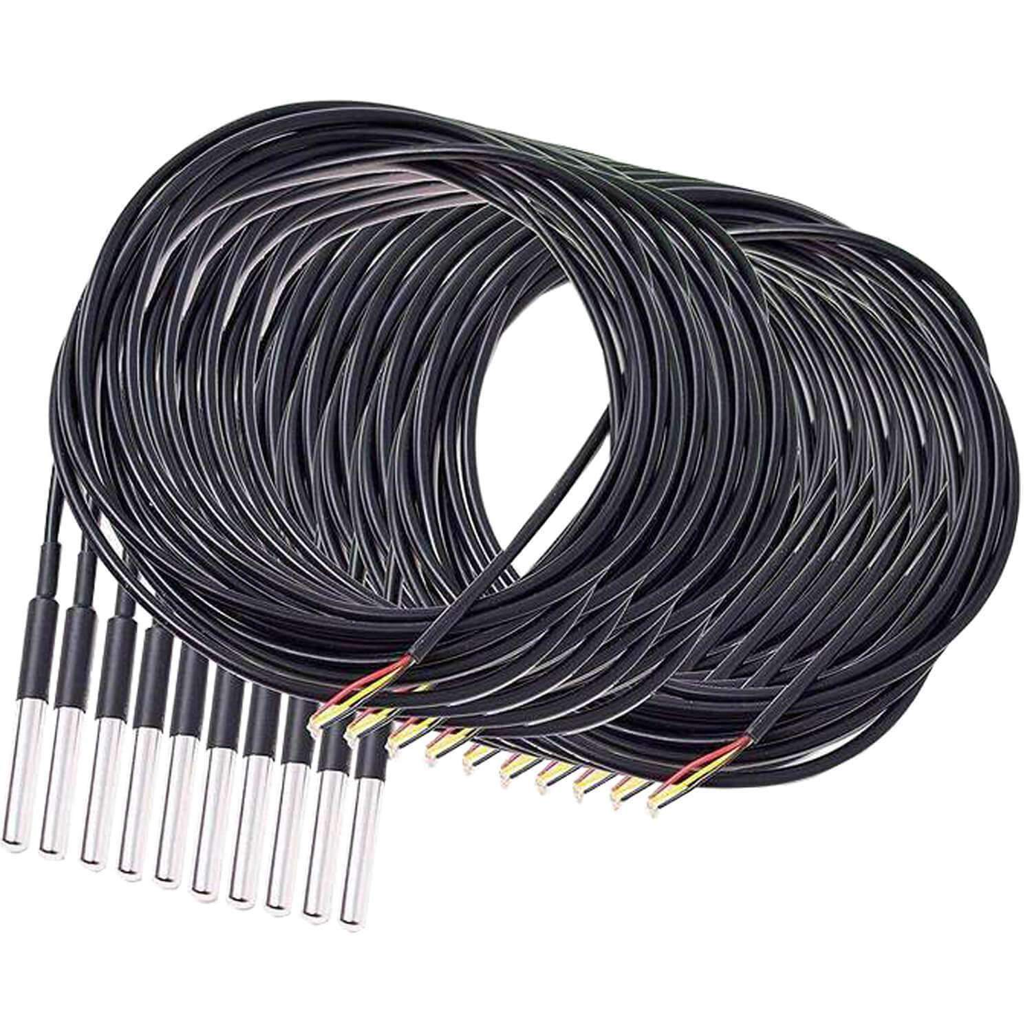 3M Kabel DS18B20 digitaler Edelstahl Temperatursensor Temperaturfühler, wasserdicht kompatibel mit Arduino und Raspberry Pi