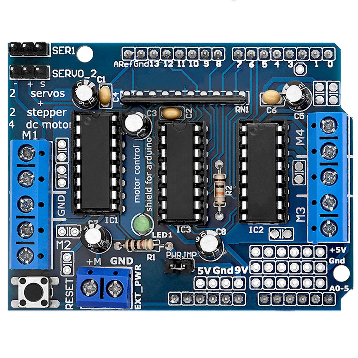 4-Kanal L293D Motortreiber Shield Schrittmotortreiber für Mega 2560 und UNO R3, Diecimila, Duemilanove kompatibel mit Arduino und Raspberry Pi