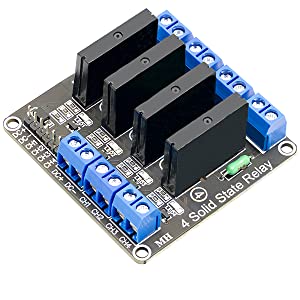 4 Channel Solid State Relay 5V DC Low Level Trigger Power Switch Compatible with Arduino and Raspberry Pi