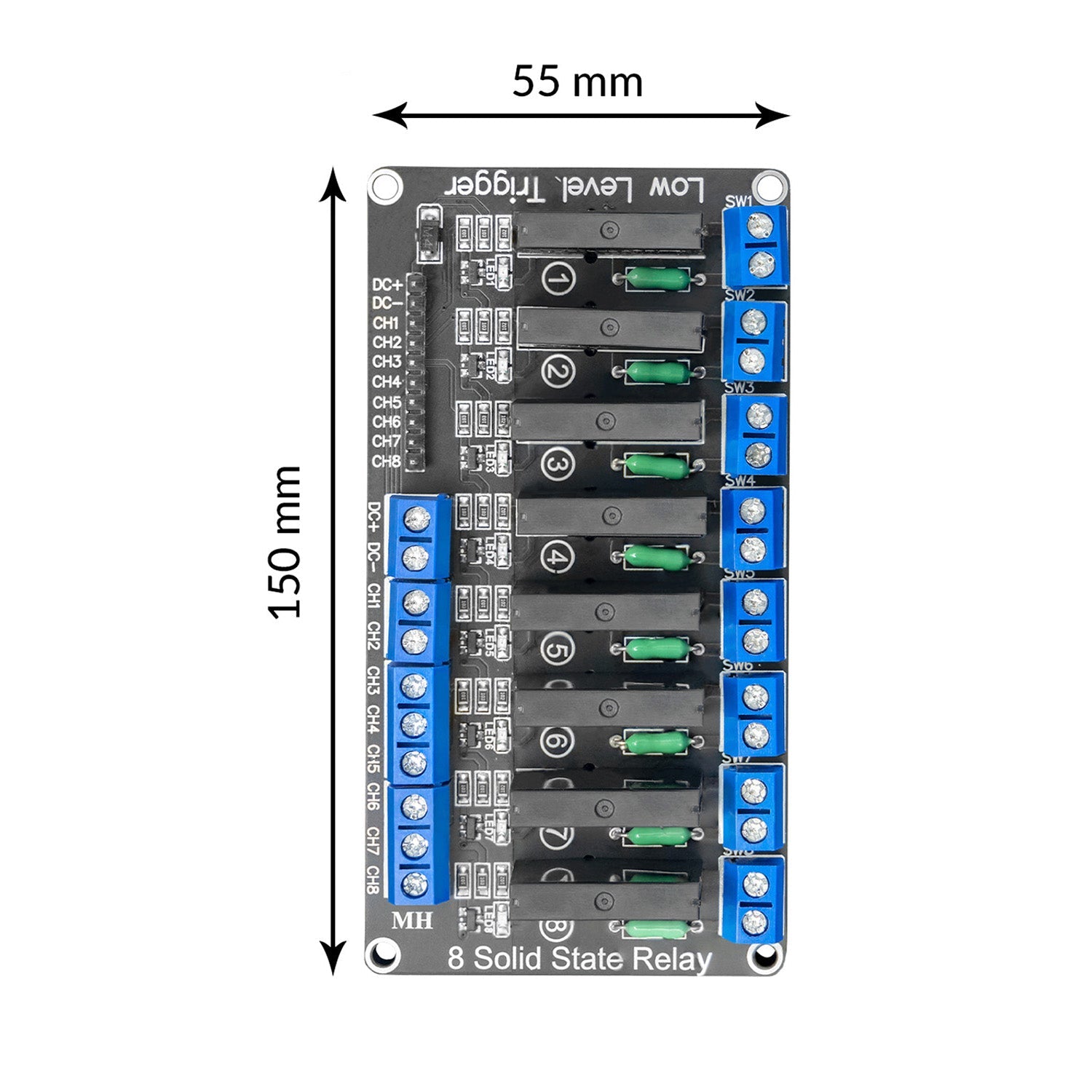 DKJNA 5V 1/2/4/8 Channel Solid State Relay Module SSR Board For Arduino, Raspberry Pi