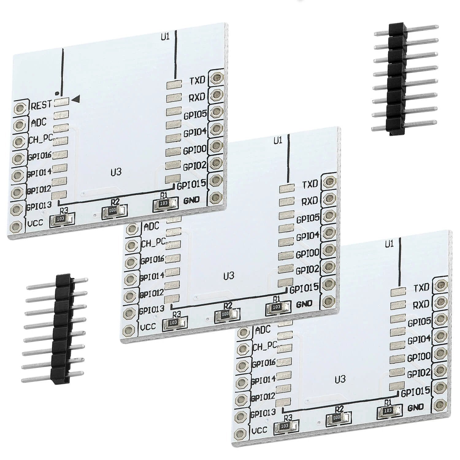 Adapterplatte für ESP8266 (Breakout) ESP8266-12E / 12F, ESP-07 und ESP-08 für optimales WLAN kompatibel - AZ-Delivery