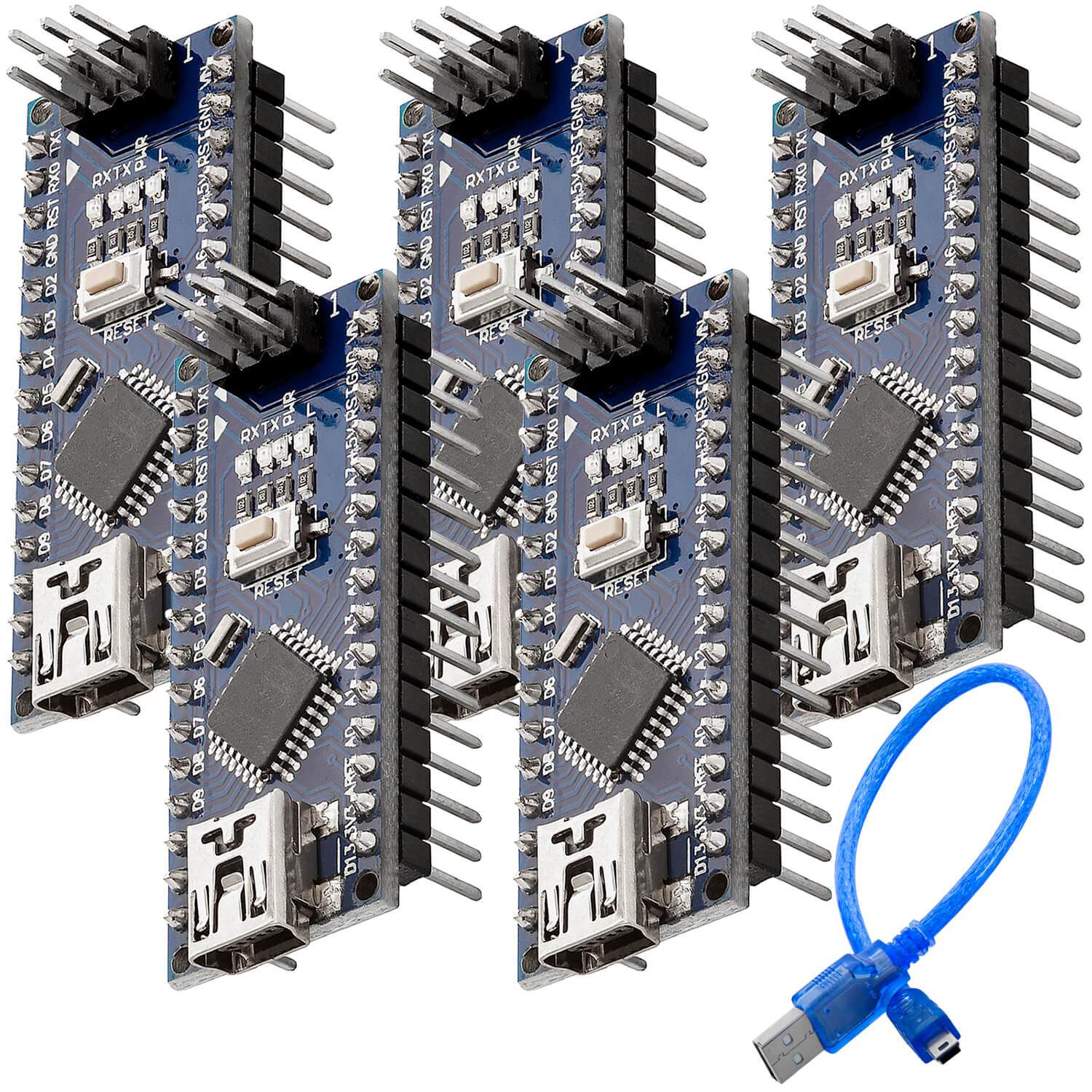 AZ-Nano V3-Board Atmega328 CH340 fertig verlötete, verbesserte Version mit USB Kabel - AZ-Delivery