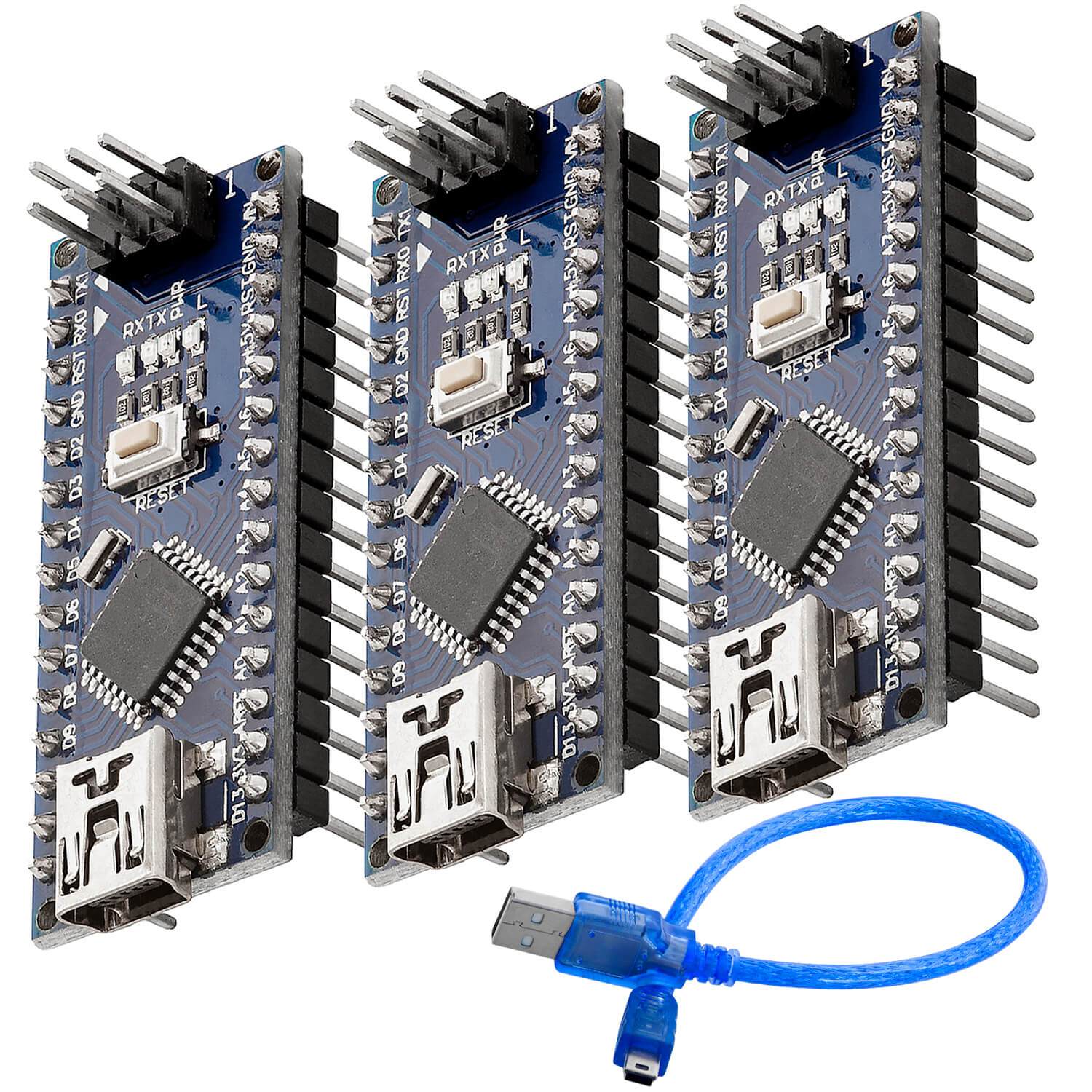 AZ-Nano V3-Board Atmega328 CH340 fertig verlötete, verbesserte Version mit USB Kabel - AZ-Delivery