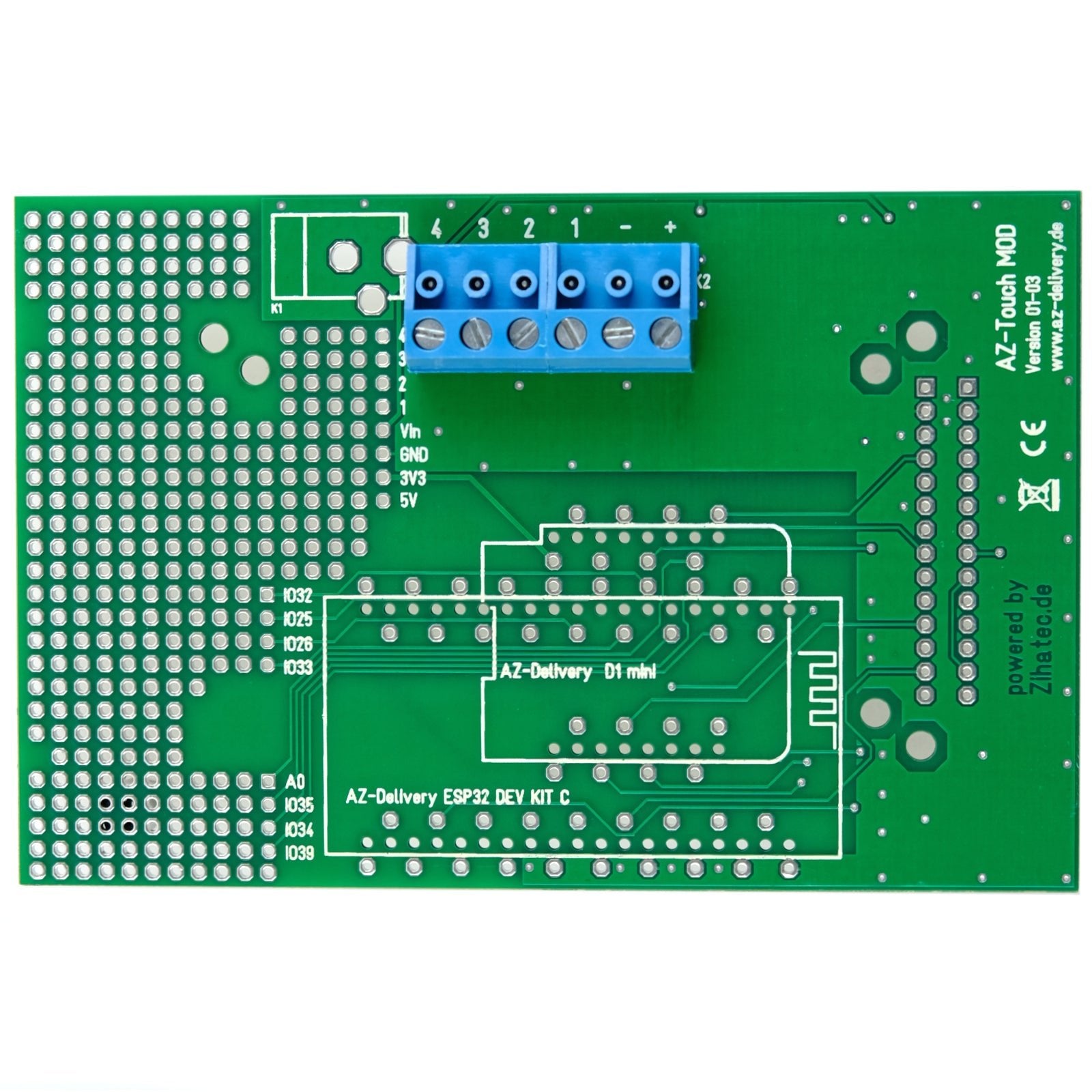 AZ-Touch MOD Wandgehäuseset mit 2,4 Zoll Touchscreen für ESP8266 und ESP32 kompatibel mit Arduino - AZ-Delivery