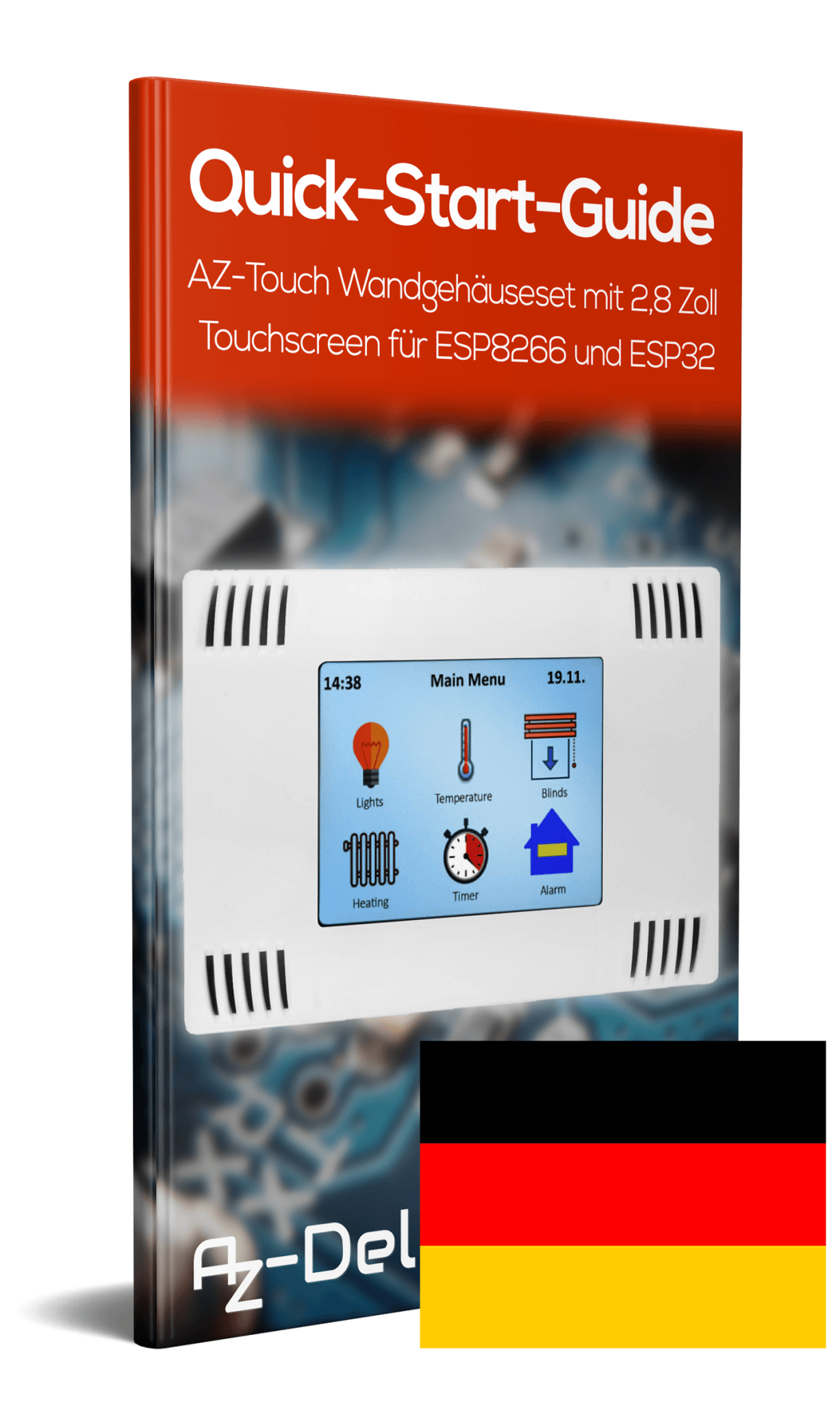 AZ-Touch MOD Wandgehäuseset mit 2,8 Zoll Touchscreen für ESP8266 und ESP32 - AZ-Delivery