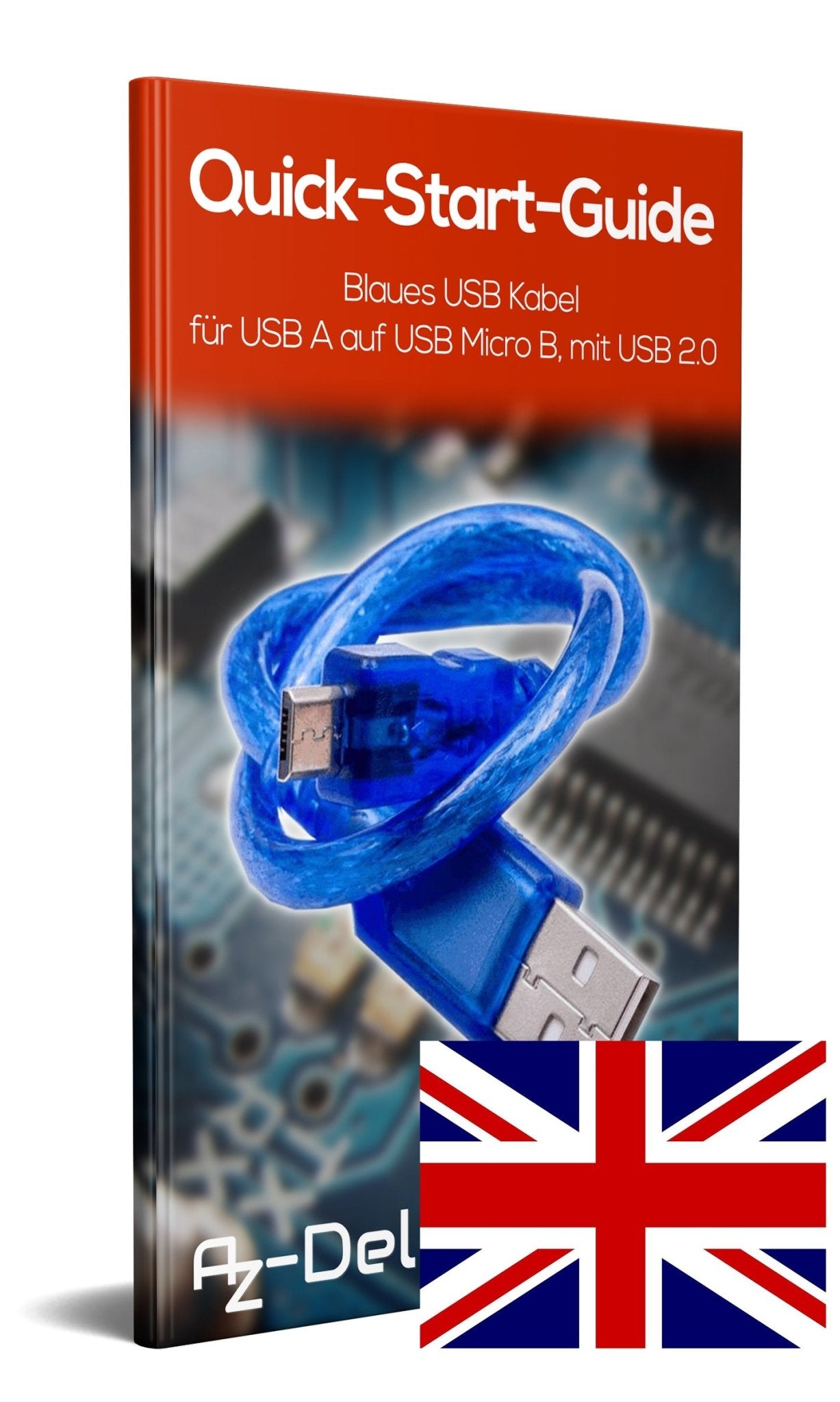 Blaues USB Kabel für USB A auf USB Micro B, mit USB 2.0 - AZ-Delivery