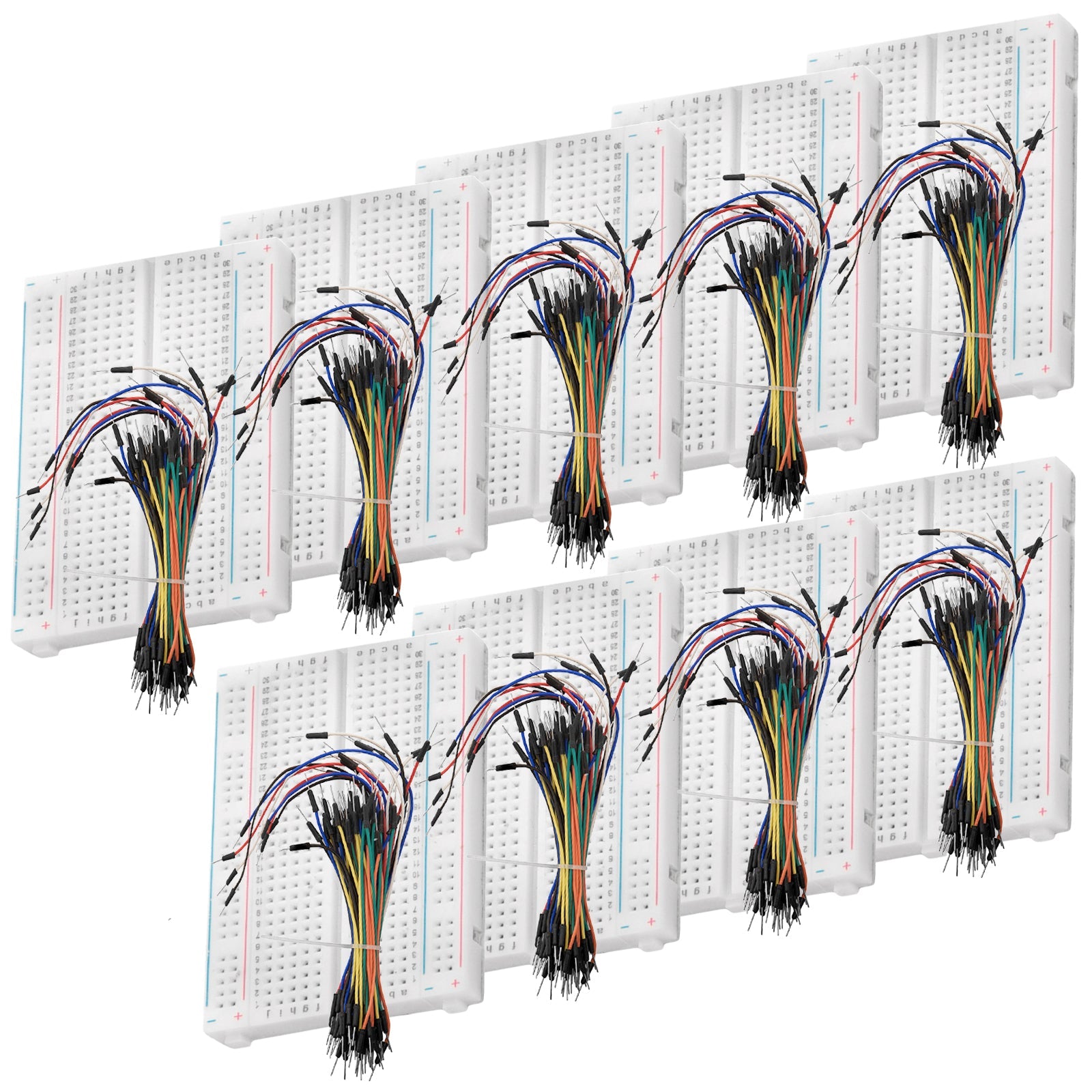 Breadboard Kit - 3 x 65Stk. Jumper Wire Kabel M2M und 3 x Mini Breadboard 400 Pins kompatibel mit Arduino und Raspberry Pi - AZ-Delivery