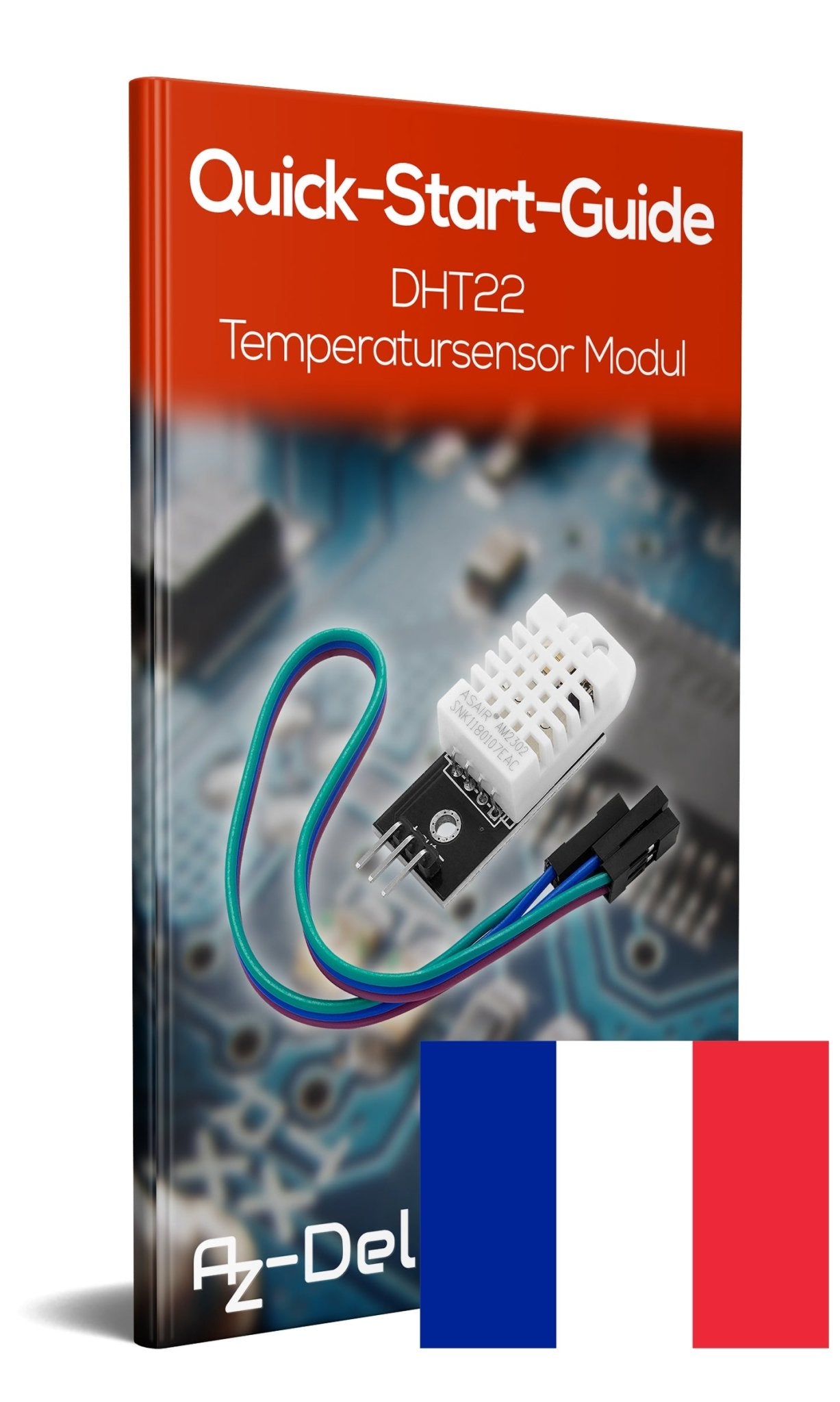 DHT22 AM2302 Temperatursensor und Luftfeuchtigkeitssensor mit Platine und Kabel - AZ-Delivery