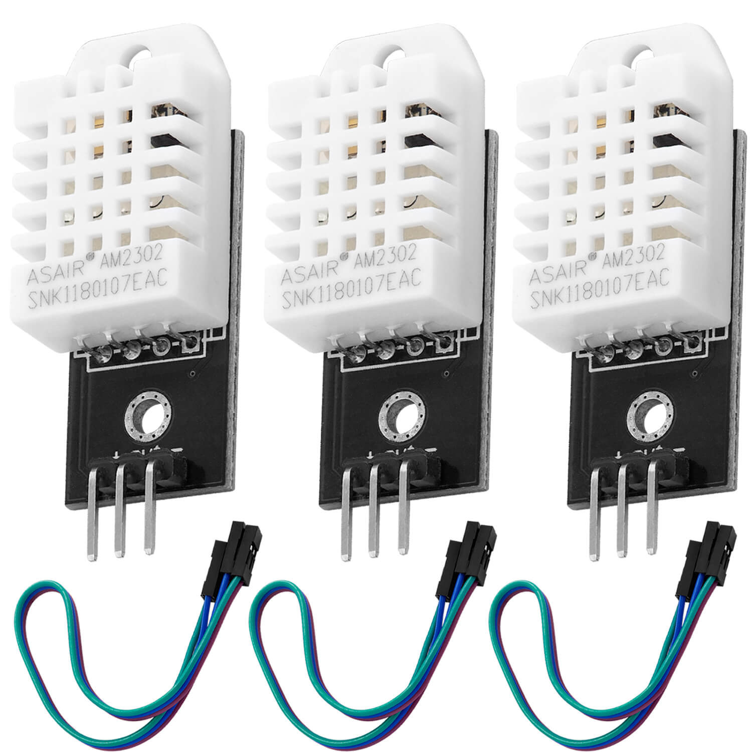 DHT22 AM2302 Temperatursensor und Luftfeuchtigkeitssensor mit Platine und Kabel kompatibel mit Arduino und Raspberry Pi - AZ-Delivery