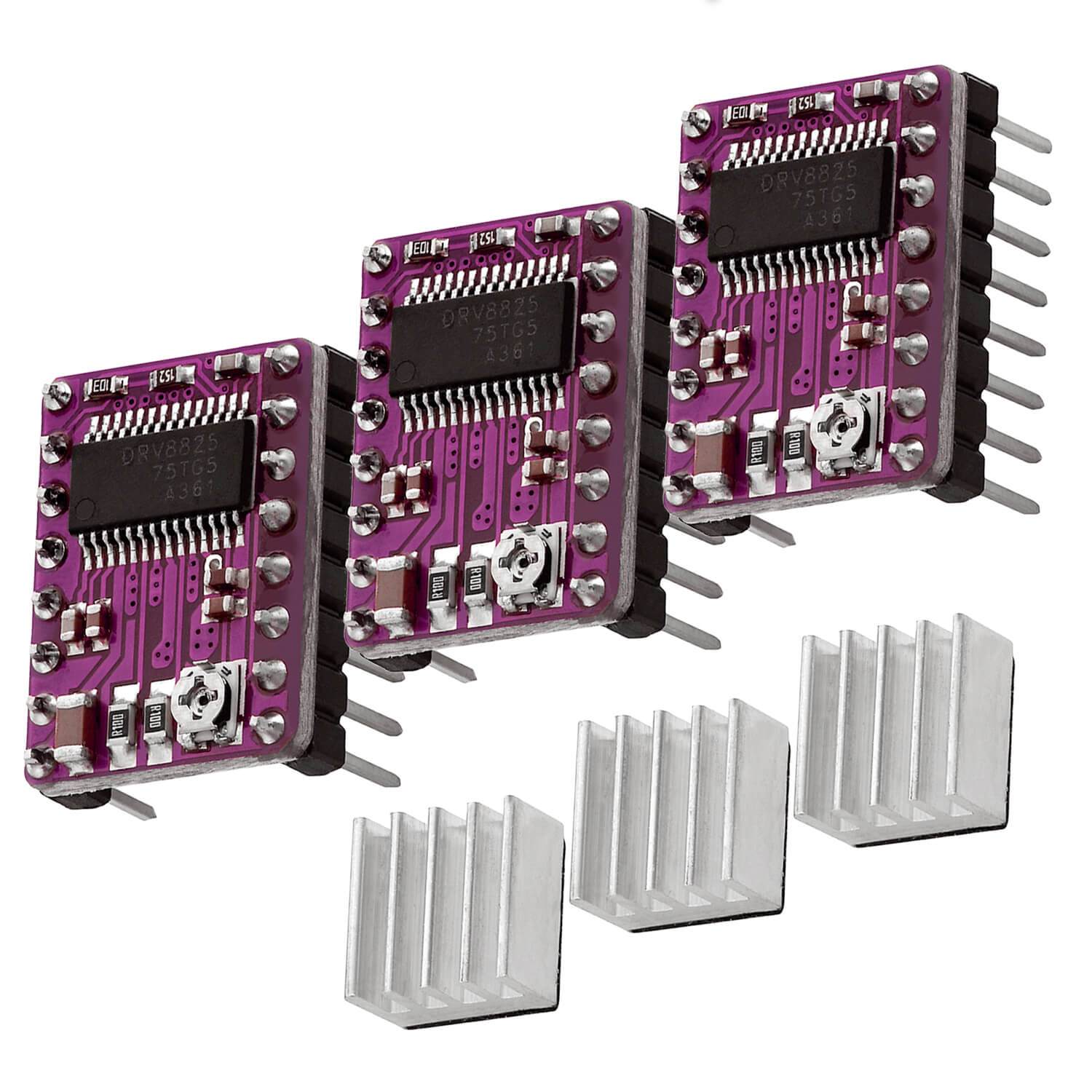 DRV8825 Step motor driver module with heat sink, e.g. for Ramps