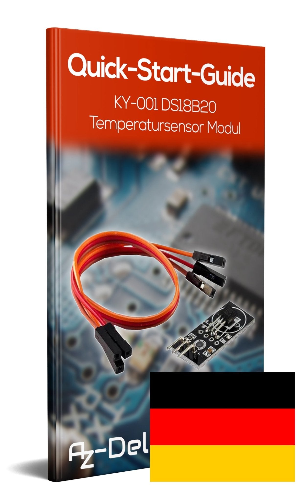 DS18B20 Breakout Modul mit Platine, Jumper Wire Kabel Temperatursensor Temperaturfühler - AZ-Delivery