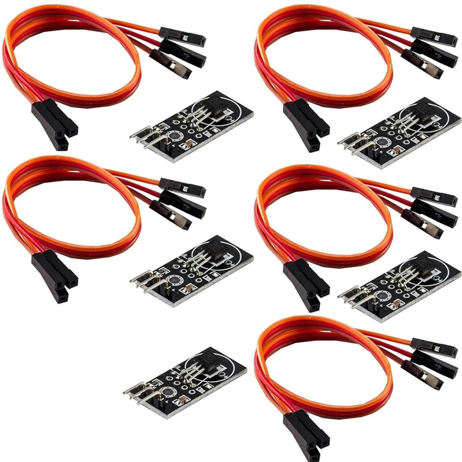 DS18B20 Breakout Modul mit Platine, Jumper Wire Kabel Temperatursensor Temperaturfühler - AZ-Delivery