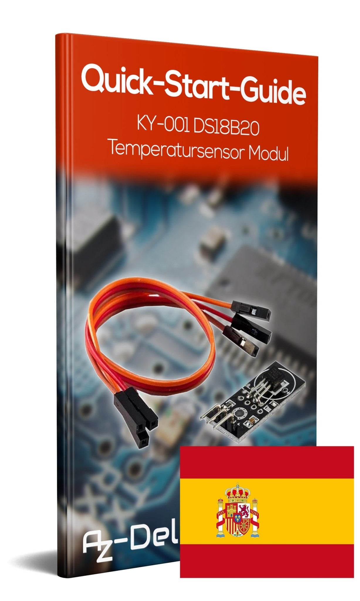 DS18B20 Breakout Modul mit Platine, Jumper Wire Kabel Temperatursensor Temperaturfühler - AZ-Delivery