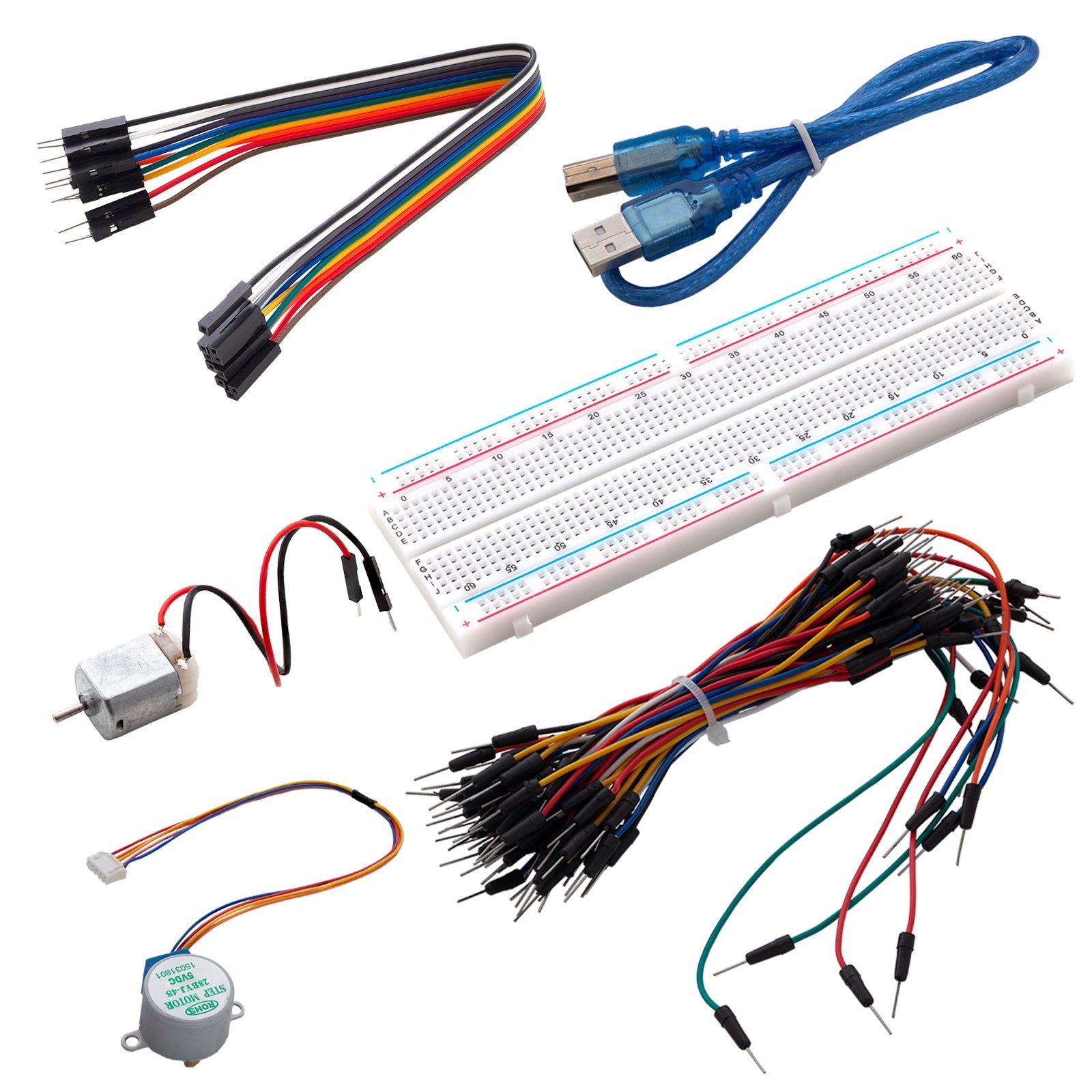 Elektronik Super Starter Kit Mikrocontroller Board, Stromversorgungsmodul, Servo-, Schritt- und Gleichstrommotoren Sensor Kit kompatibel mit Arduino - AZ-Delivery