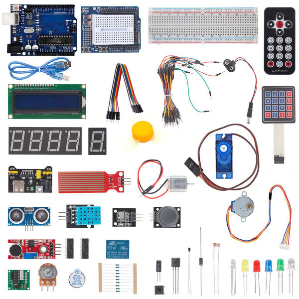 Starter kit electronics compatible with Arduino - microcontroller